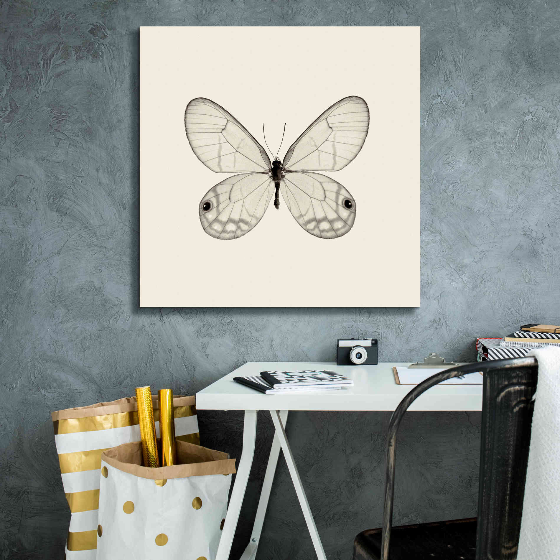 'Butterfly I B&W' by Debra Van Swearingen, Canvas Wall Art,26 x 26