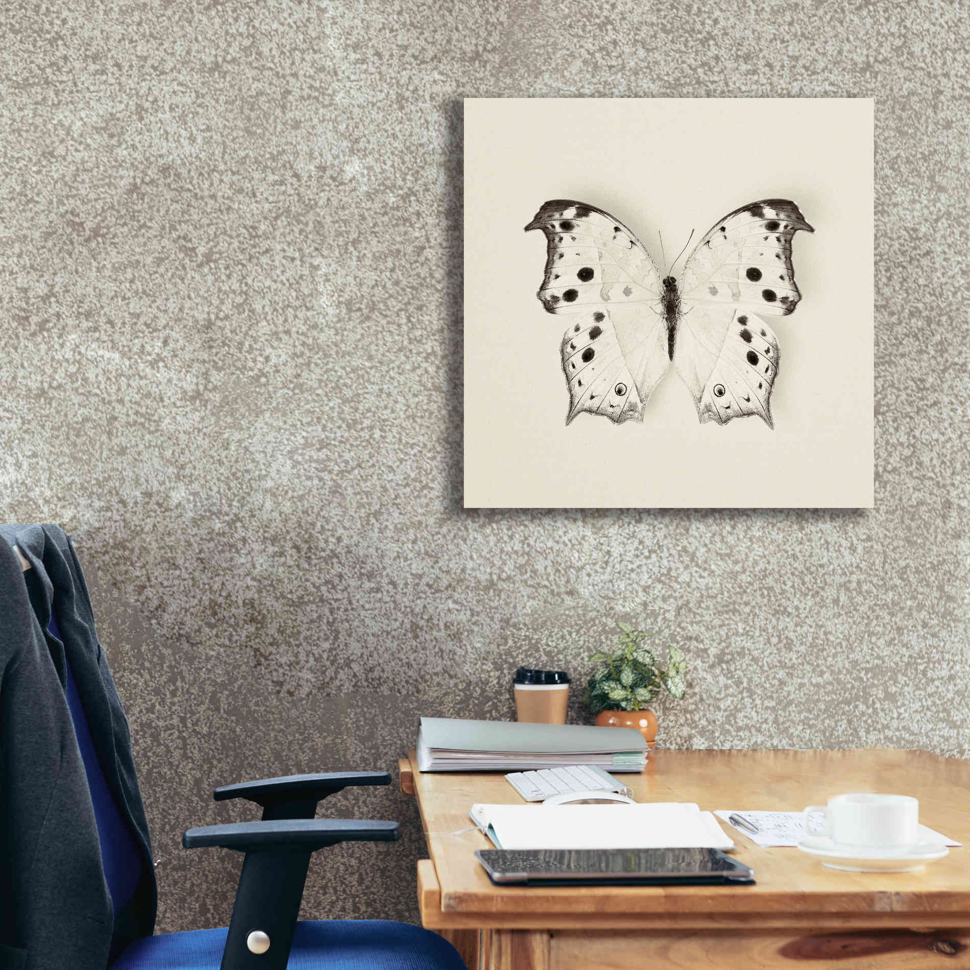 'Butterfly IV B&W' by Debra Van Swearingen, Canvas Wall Art,26 x 26