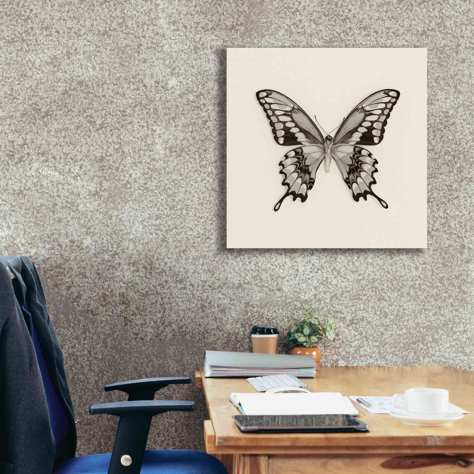 'Butterfly VI B&W' by Debra Van Swearingen, Canvas Wall Art,26 x 26