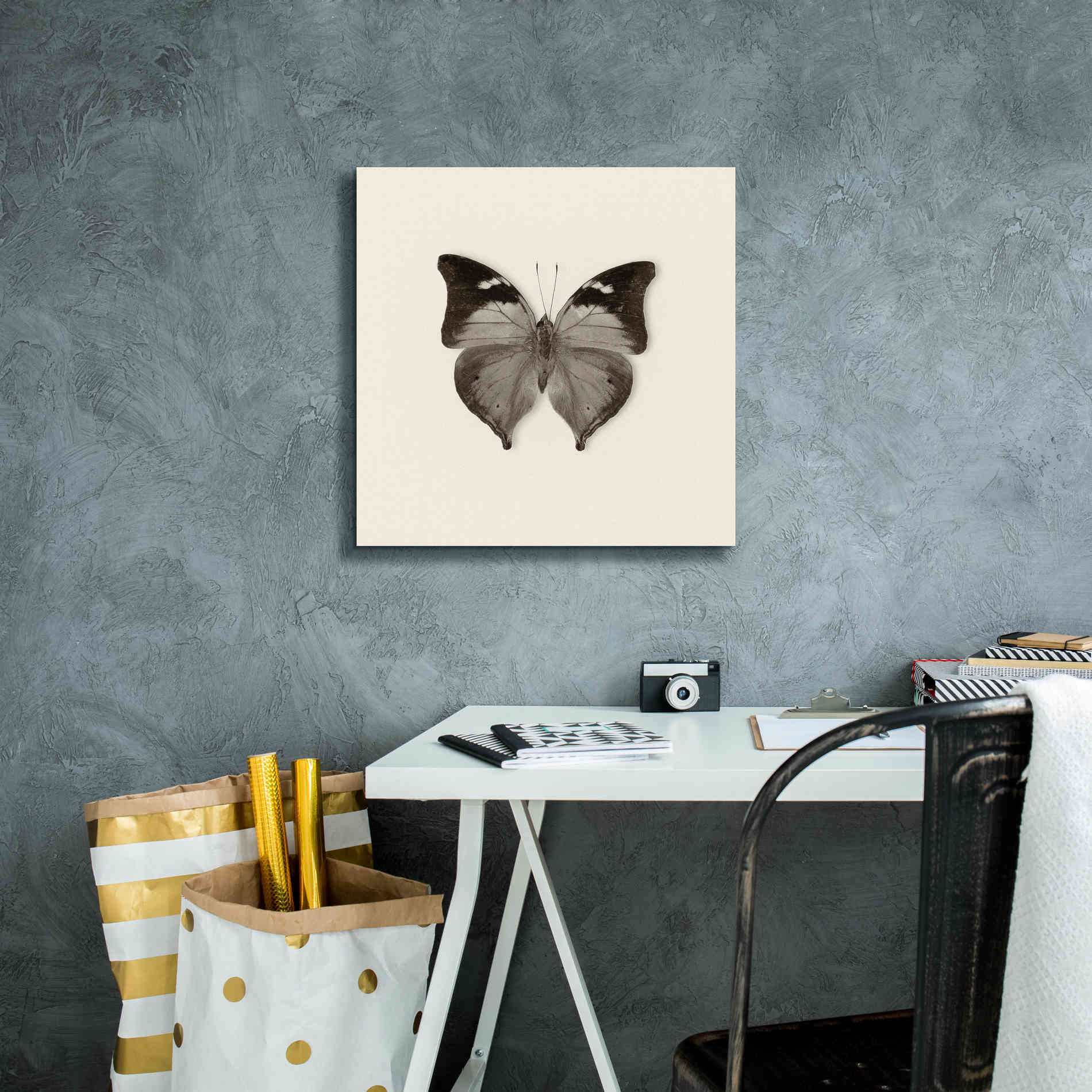 'Butterfly VII B&W' by Debra Van Swearingen, Canvas Wall Art,18 x 18