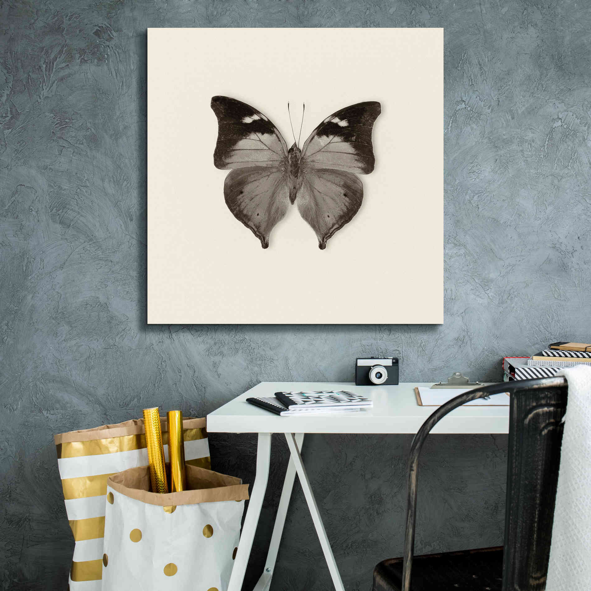 'Butterfly VII B&W' by Debra Van Swearingen, Canvas Wall Art,26 x 26