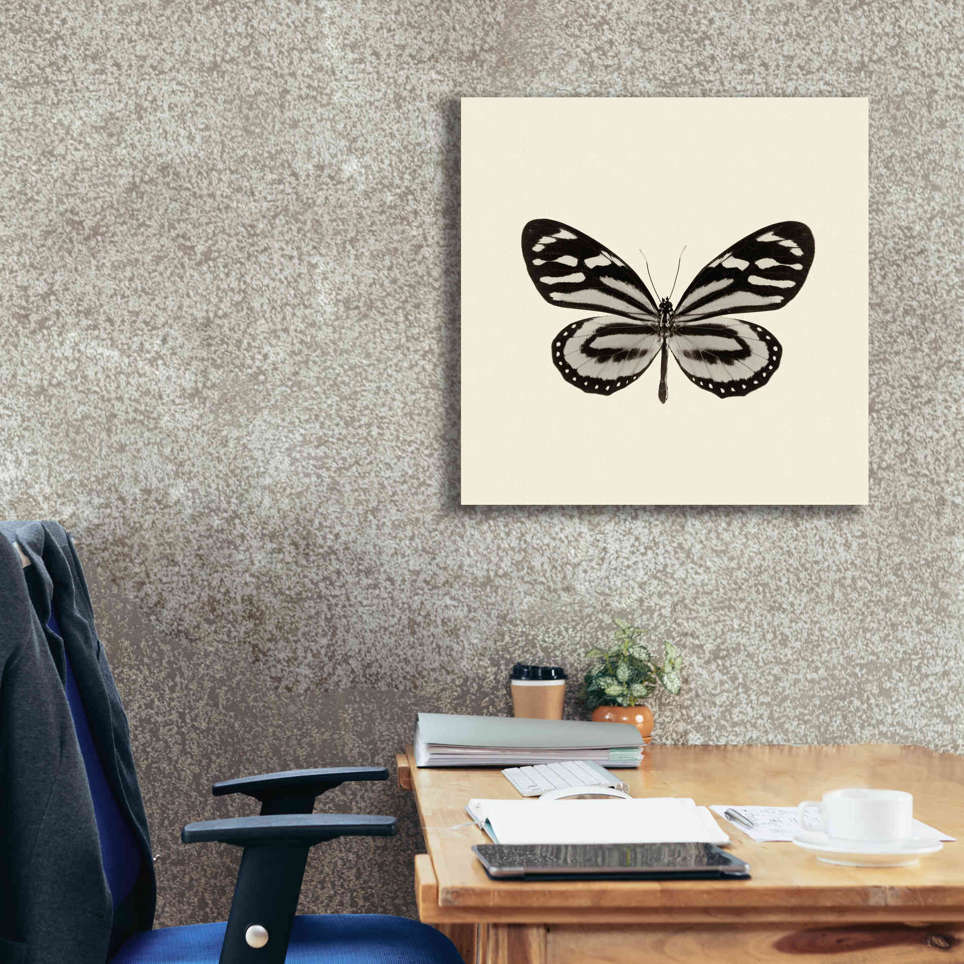 'Butterfly VIII B&W' by Debra Van Swearingen, Canvas Wall Art,26 x 26
