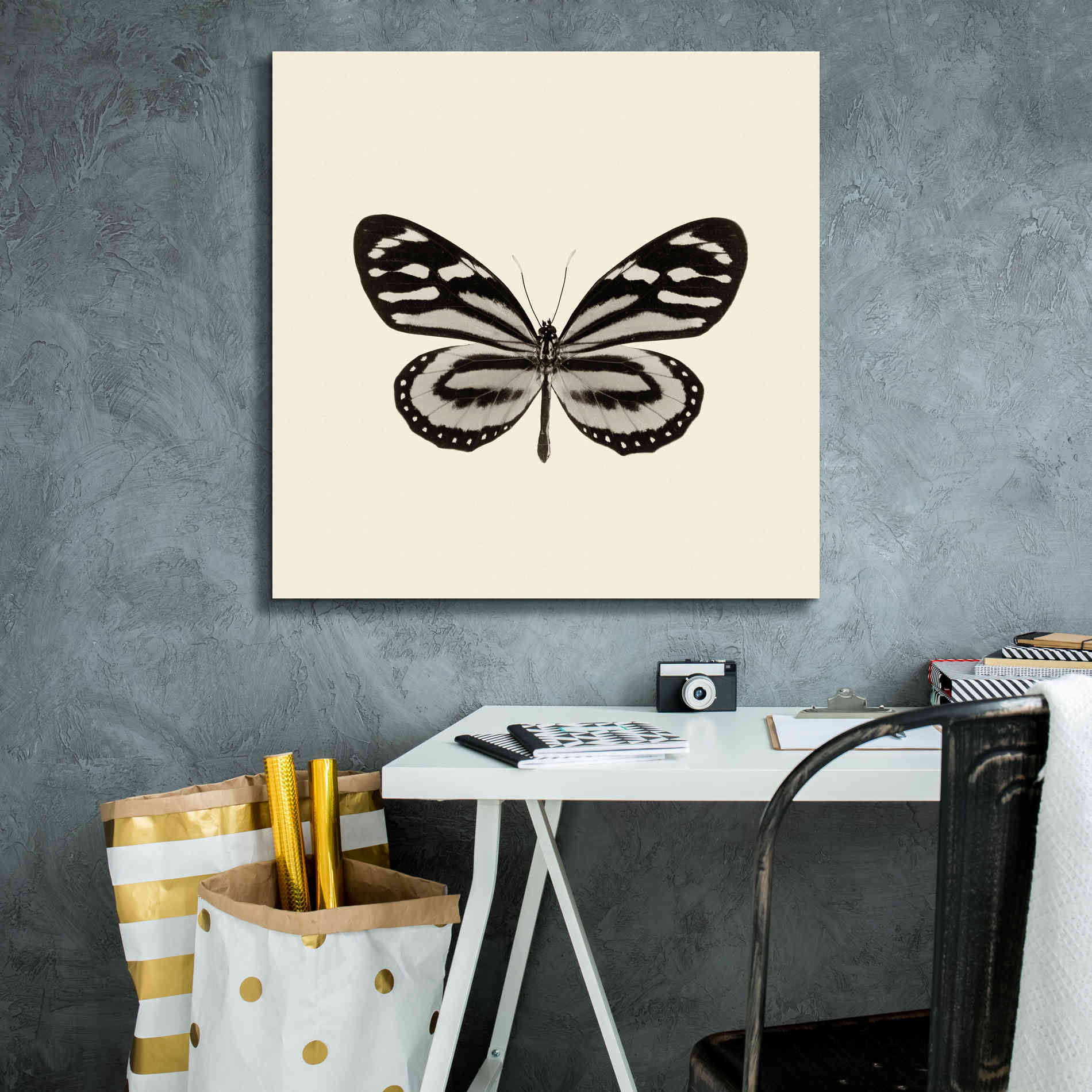 'Butterfly VIII B&W' by Debra Van Swearingen, Canvas Wall Art,26 x 26