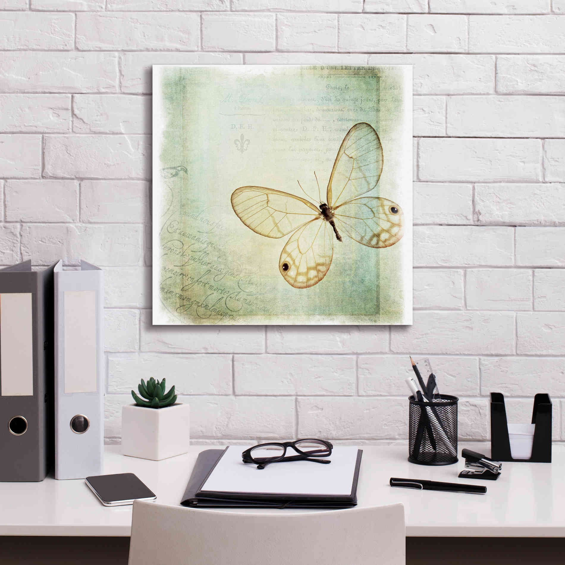'Floating Butterfly I' by Debra Van Swearingen, Canvas Wall Art,18 x 18