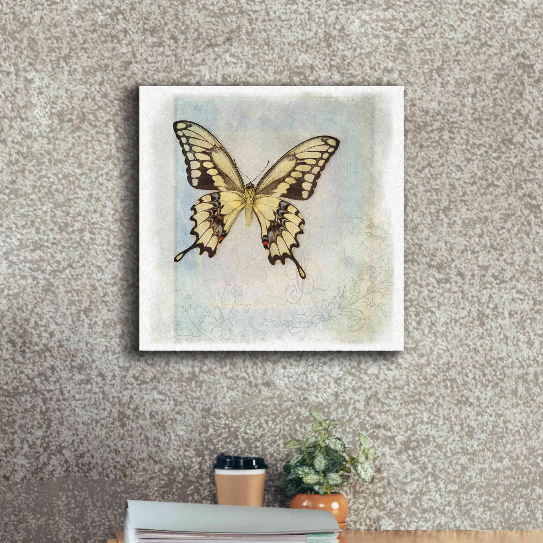 'Floating Butterfly V' by Debra Van Swearingen, Canvas Wall Art,18 x 18