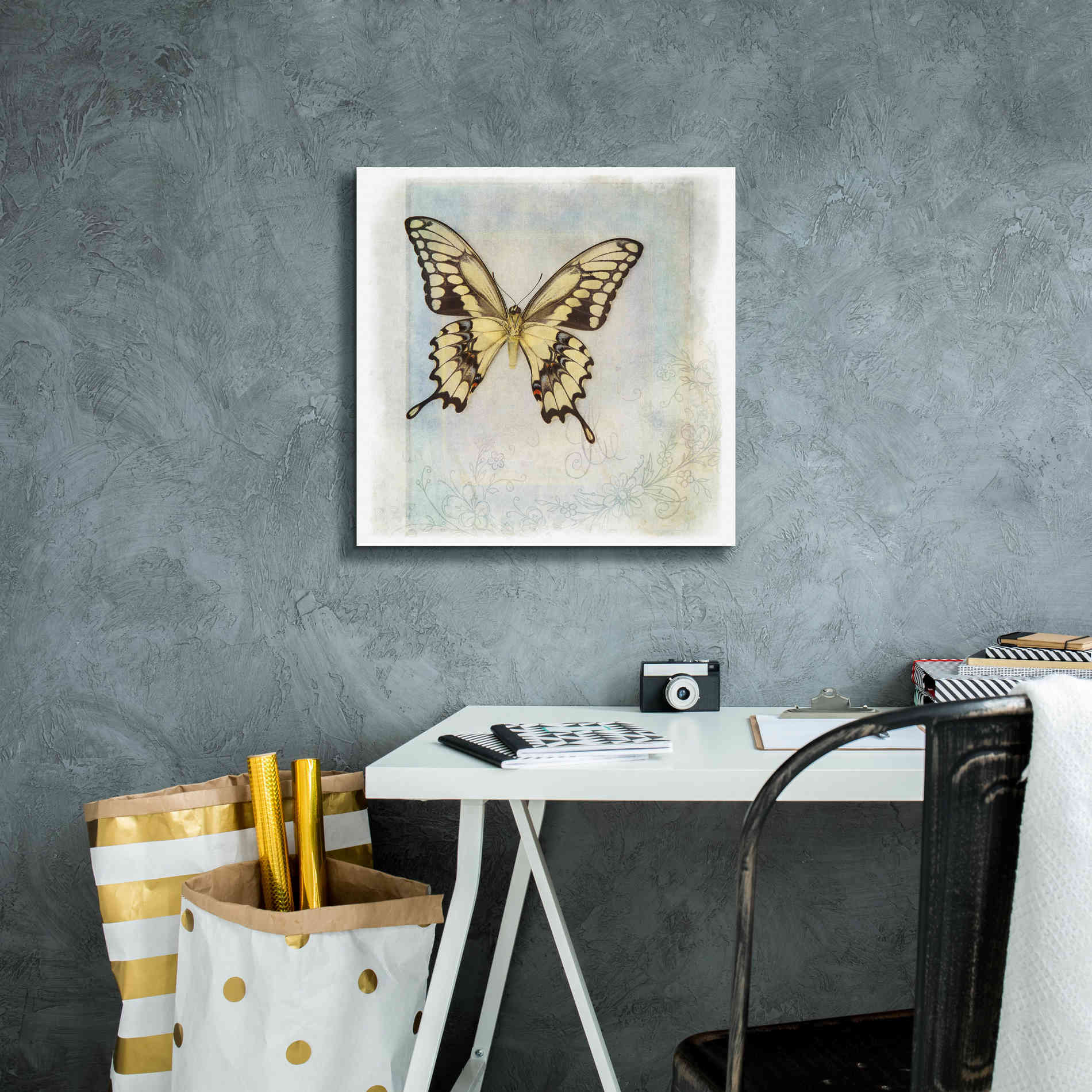 'Floating Butterfly V' by Debra Van Swearingen, Canvas Wall Art,18 x 18