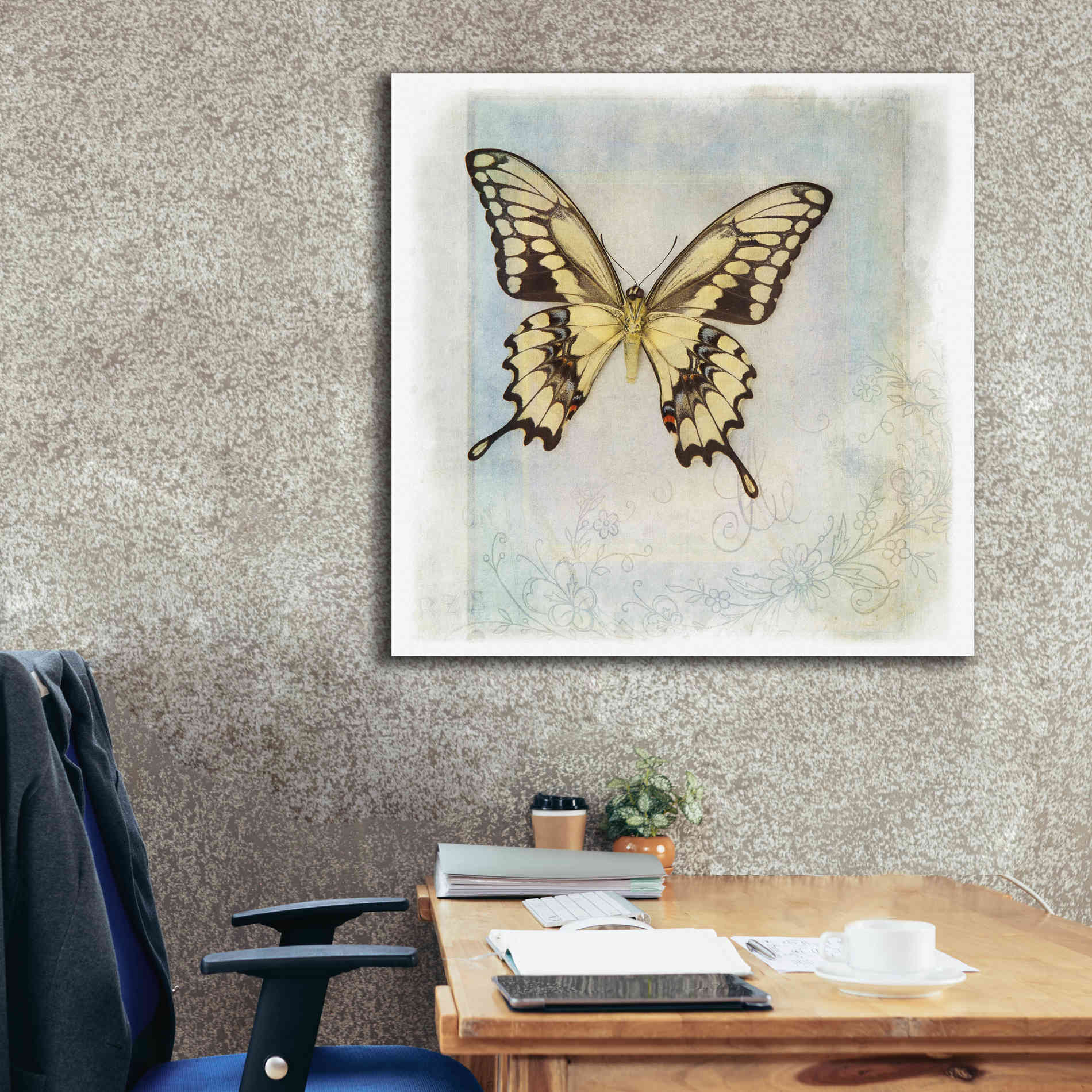 'Floating Butterfly V' by Debra Van Swearingen, Canvas Wall Art,37 x 37