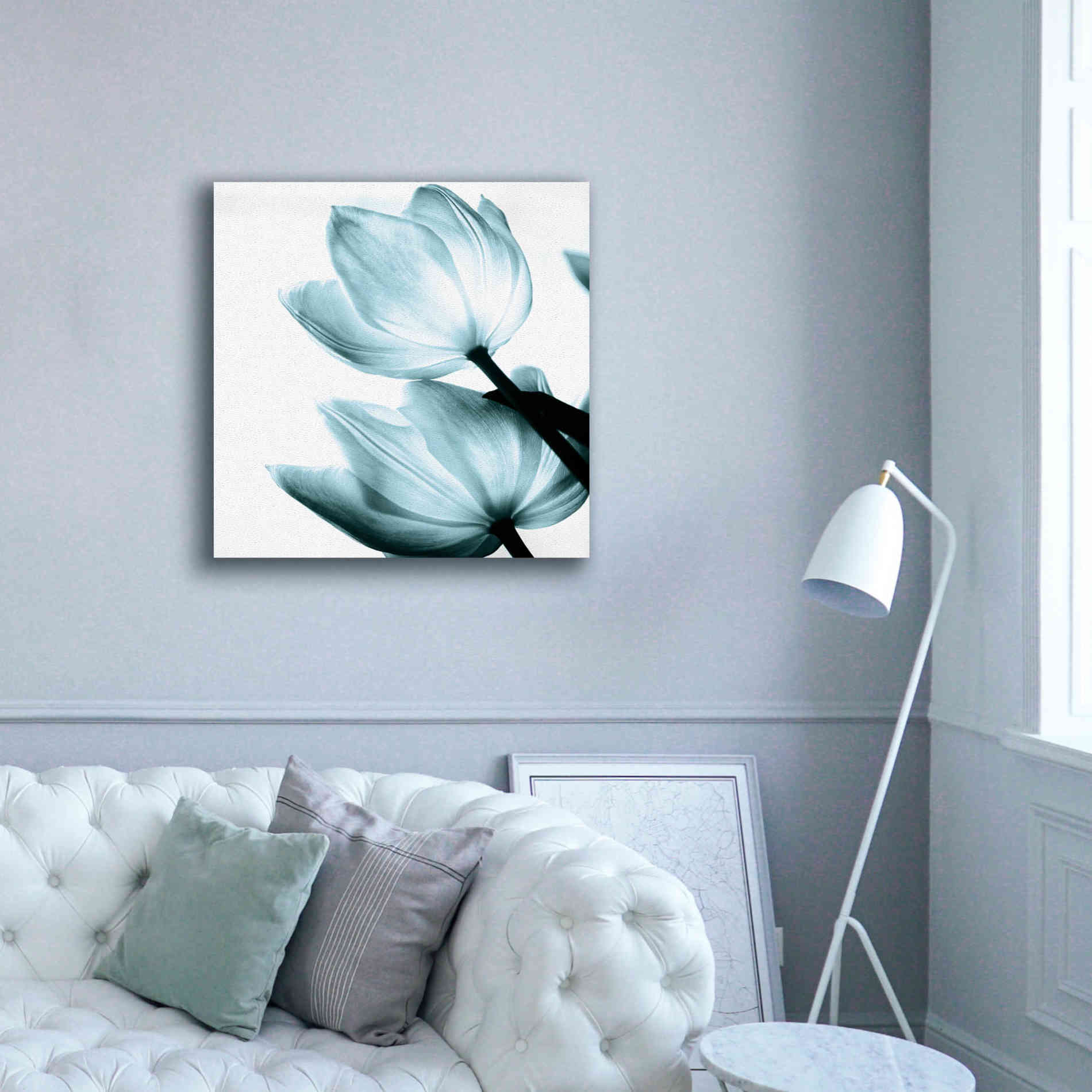 'Translucent Tulips II Aqua' by Debra Van Swearingen, Canvas Wall Art,37 x 37