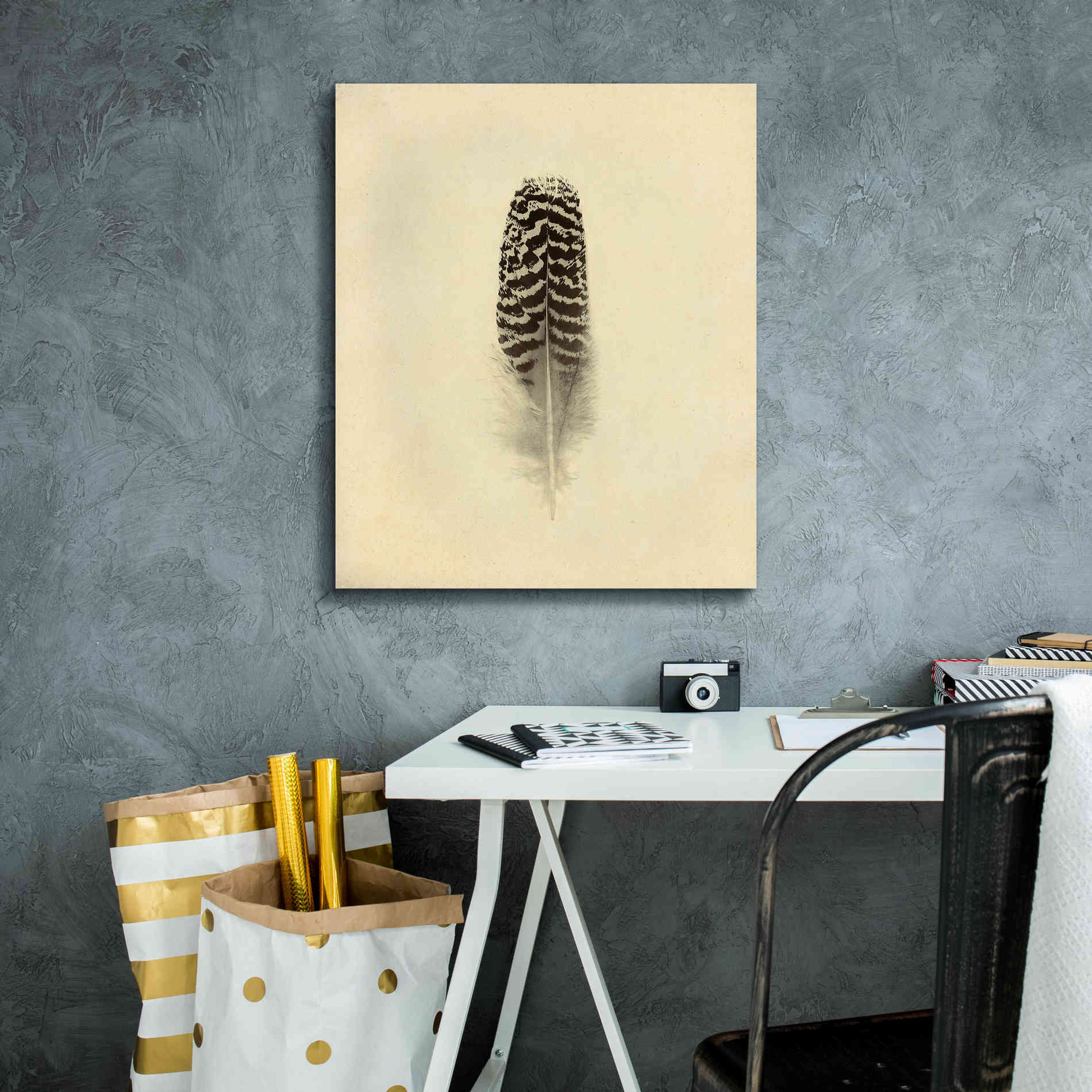 'Feather I Vintage' by Debra Van Swearingen, Canvas Wall Art,20 x 24
