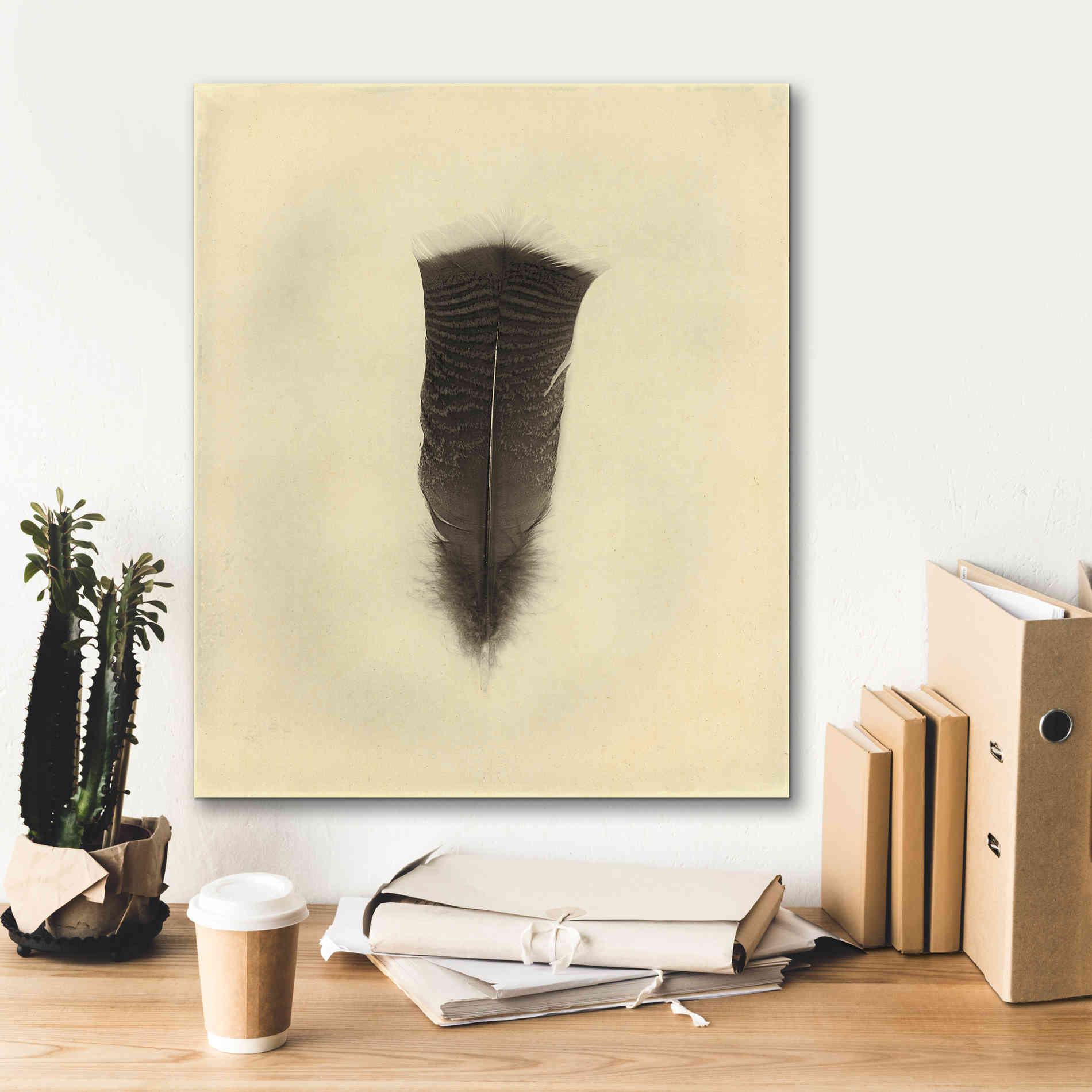 'Feather III Vintage' by Debra Van Swearingen, Canvas Wall Art,20 x 24