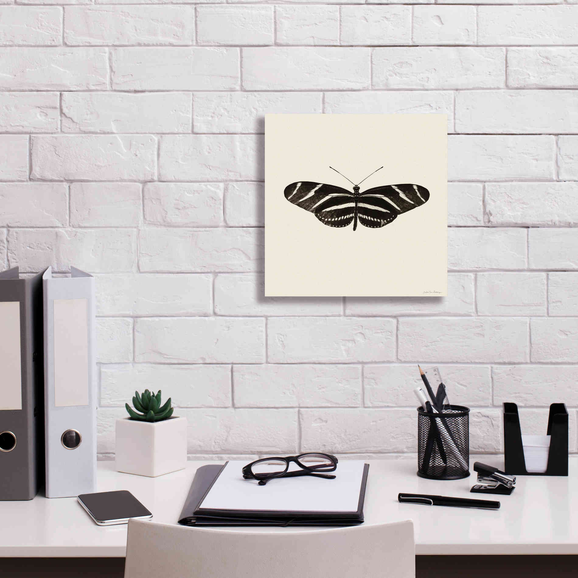 'Butterfly IX B&W' by Debra Van Swearingen, Canvas Wall Art,12 x 12