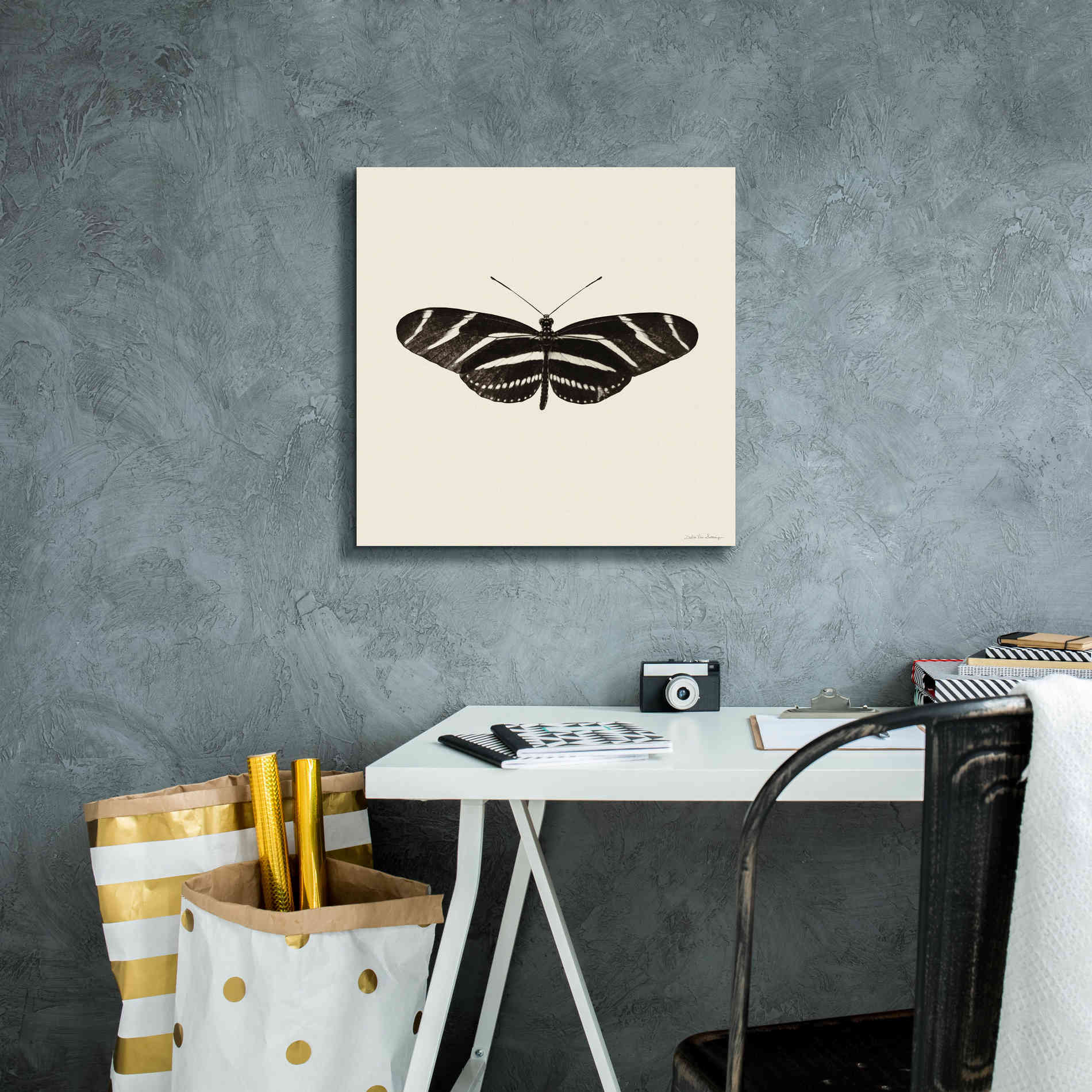 'Butterfly IX B&W' by Debra Van Swearingen, Canvas Wall Art,18 x 18