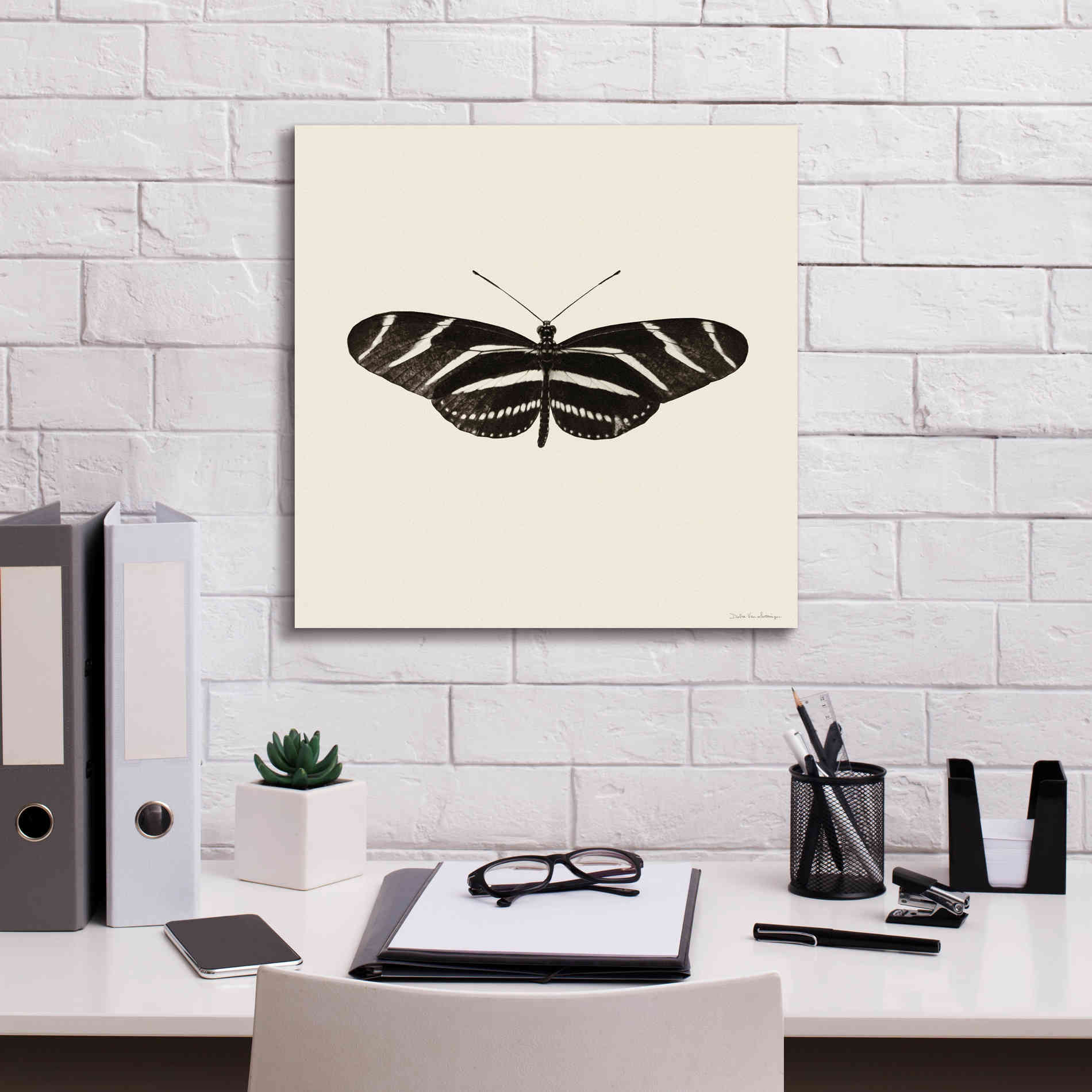 'Butterfly IX B&W' by Debra Van Swearingen, Canvas Wall Art,18 x 18