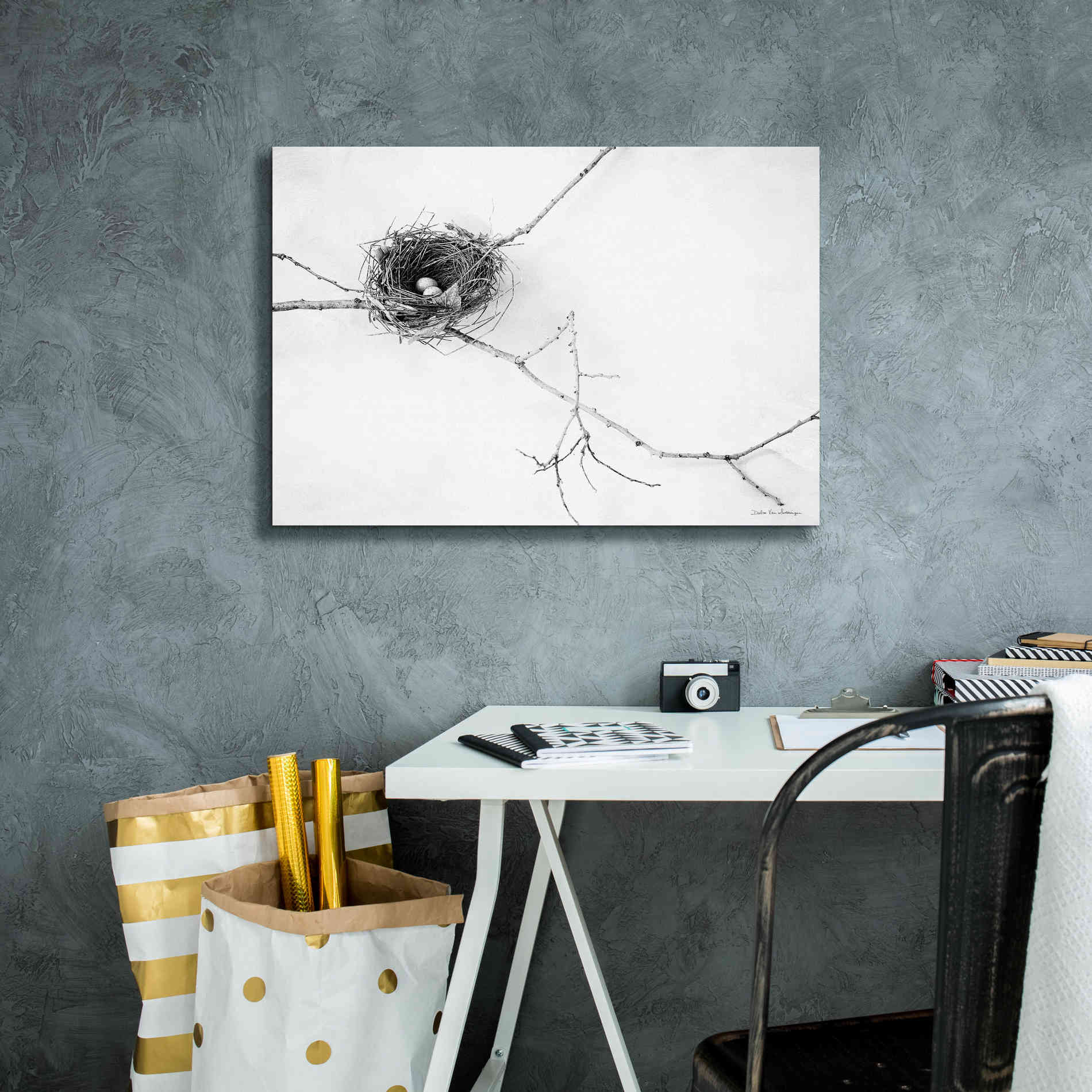 'Nest and Branch I' by Debra Van Swearingen, Canvas Wall Art,26 x 18