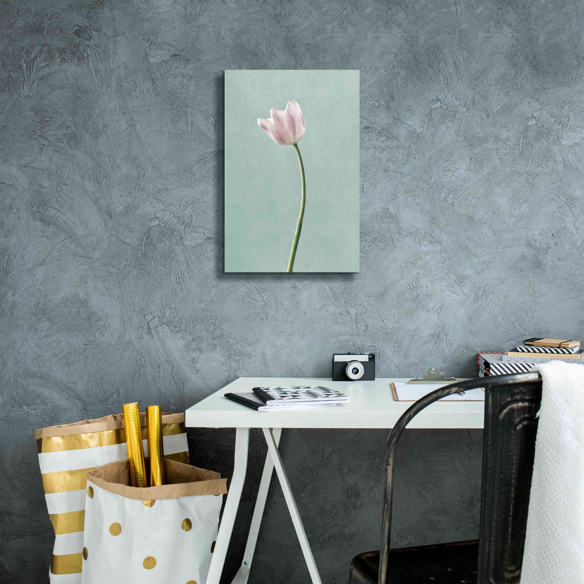 'Light Tulips I Harbor Gray' by Debra Van Swearingen, Canvas Wall Art,12 x 18