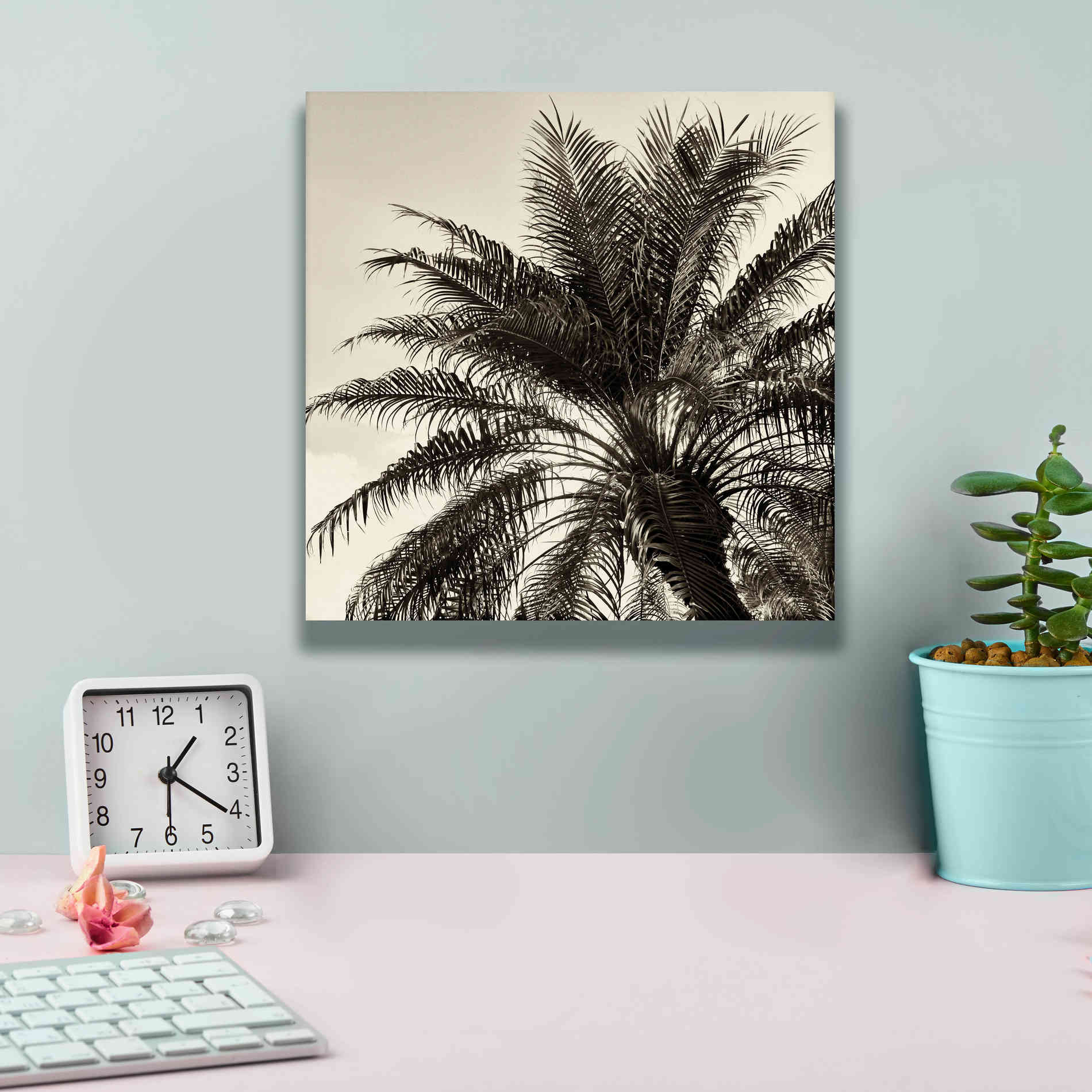 'Palm Tree Sepia I' by Debra Van Swearingen, Canvas Wall Art,12 x 12