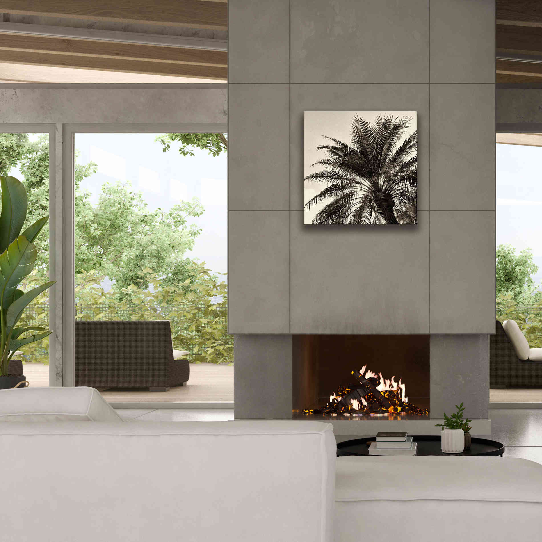 'Palm Tree Sepia I' by Debra Van Swearingen, Canvas Wall Art,26 x 26