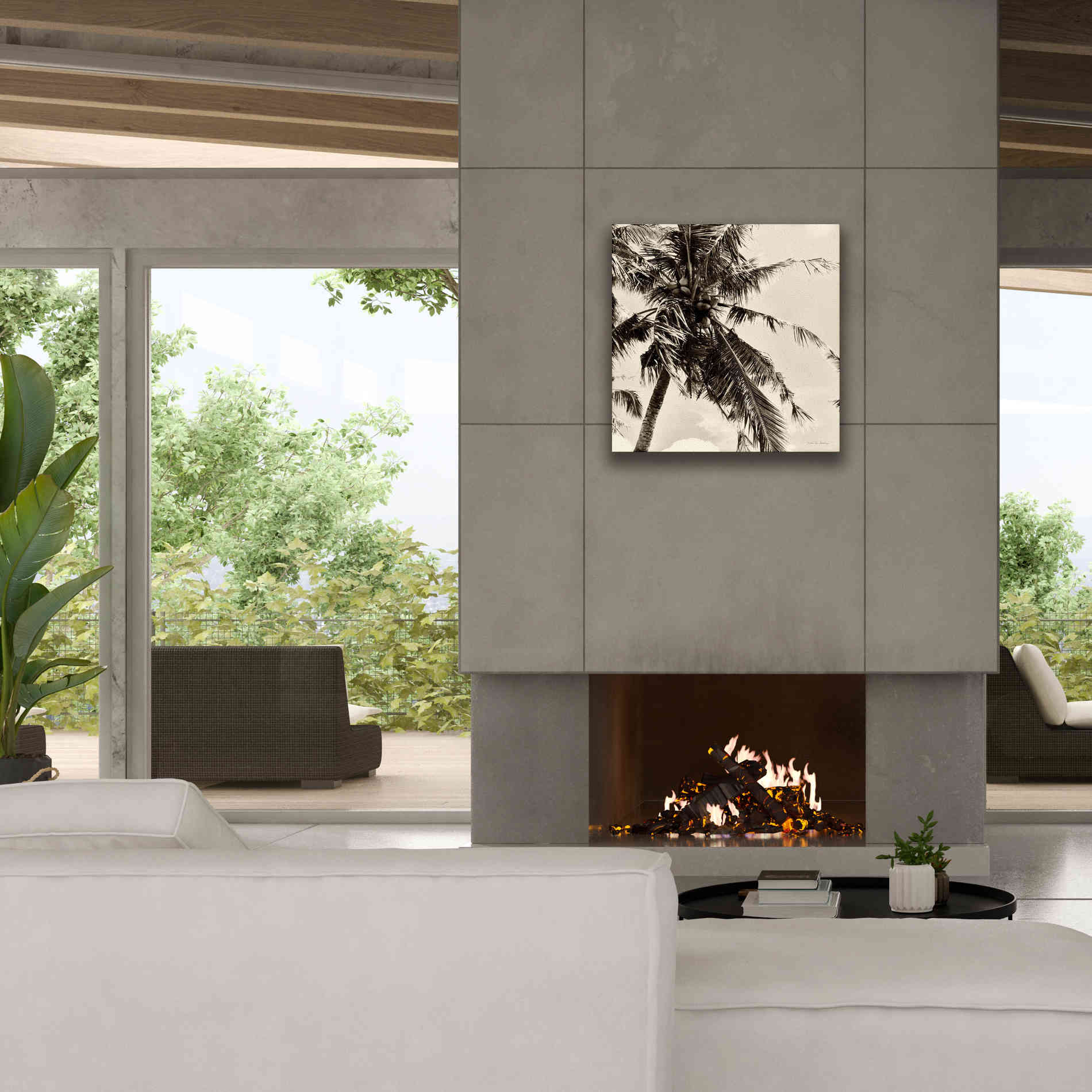 'Palm Tree Sepia II' by Debra Van Swearingen, Canvas Wall Art,26 x 26