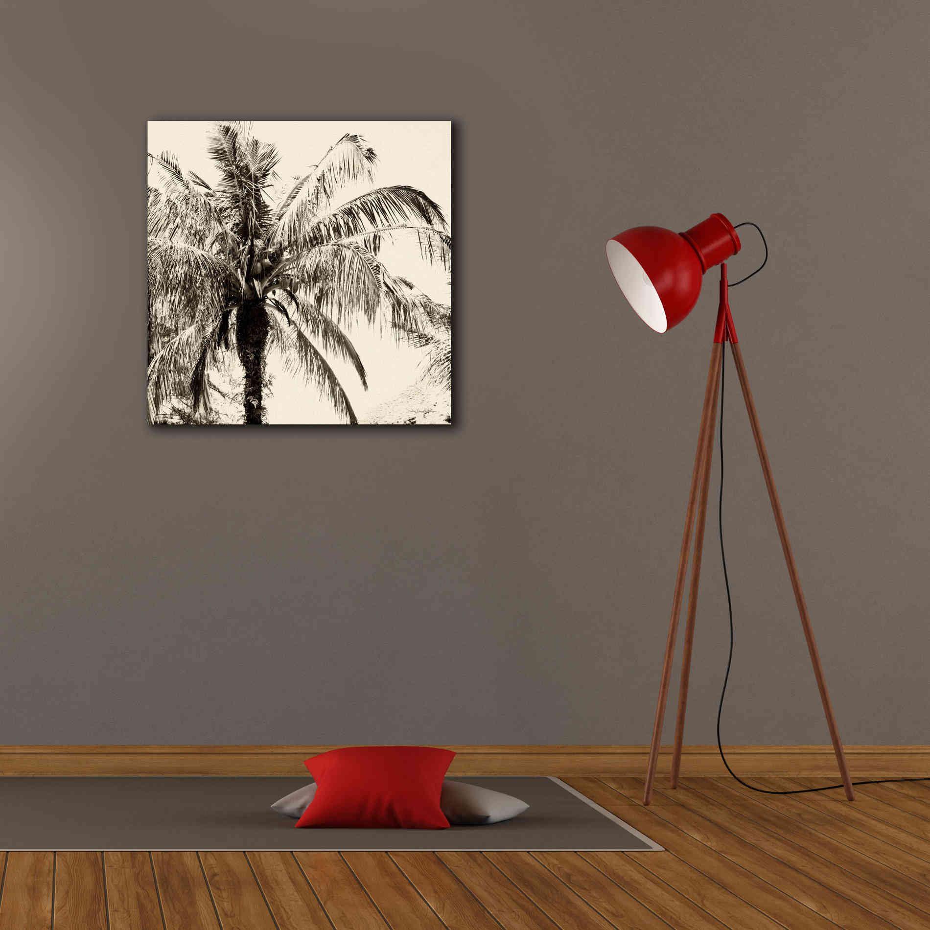 'Palm Tree Sepia III' by Debra Van Swearingen, Canvas Wall Art,26 x 26