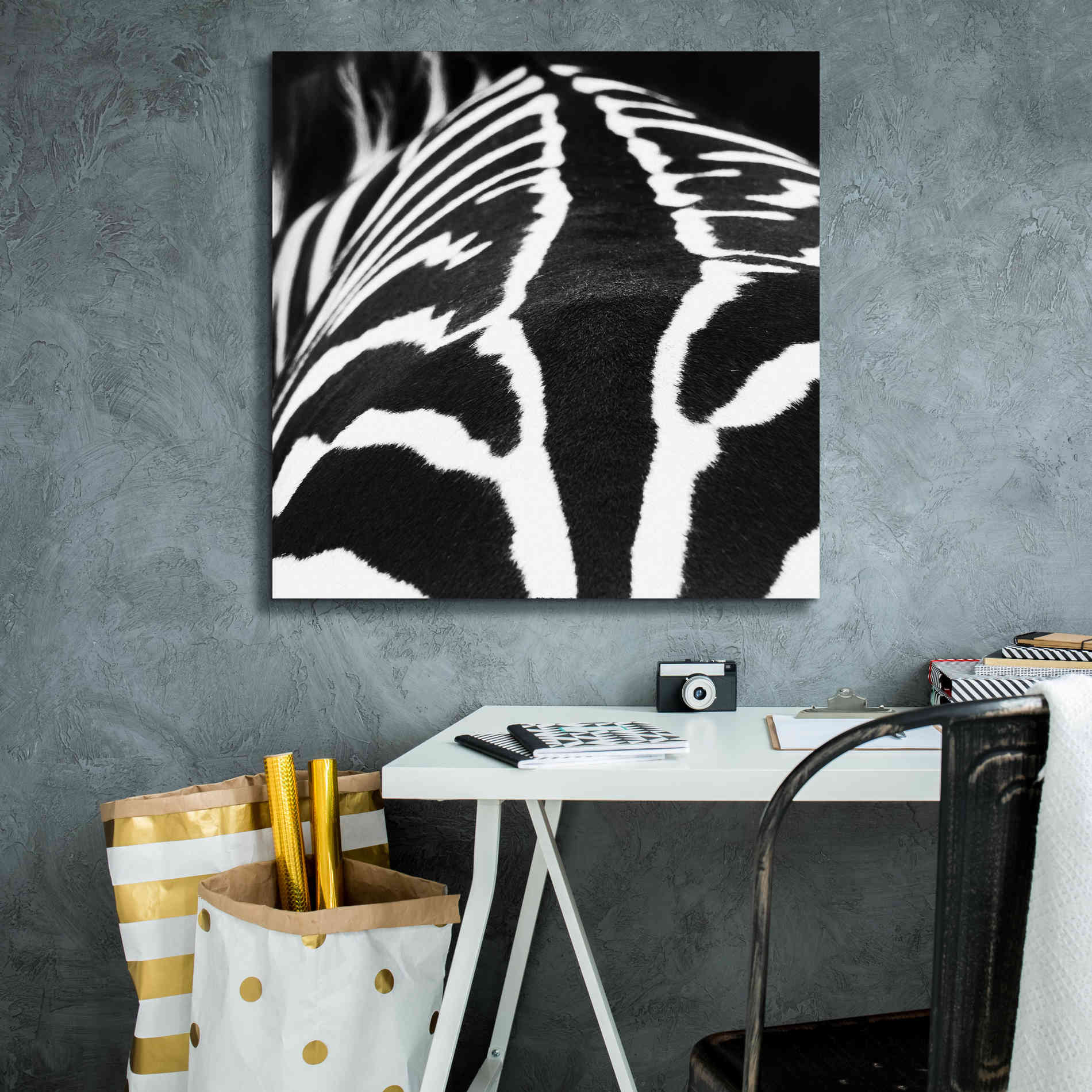 'Zebra V' by Debra Van Swearingen, Canvas Wall Art,26 x 26