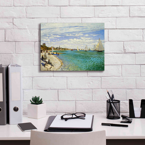 Image of 'Regatta at Sainte-Adresse' by Claude Monet, Canvas Wall Art,16 x 12