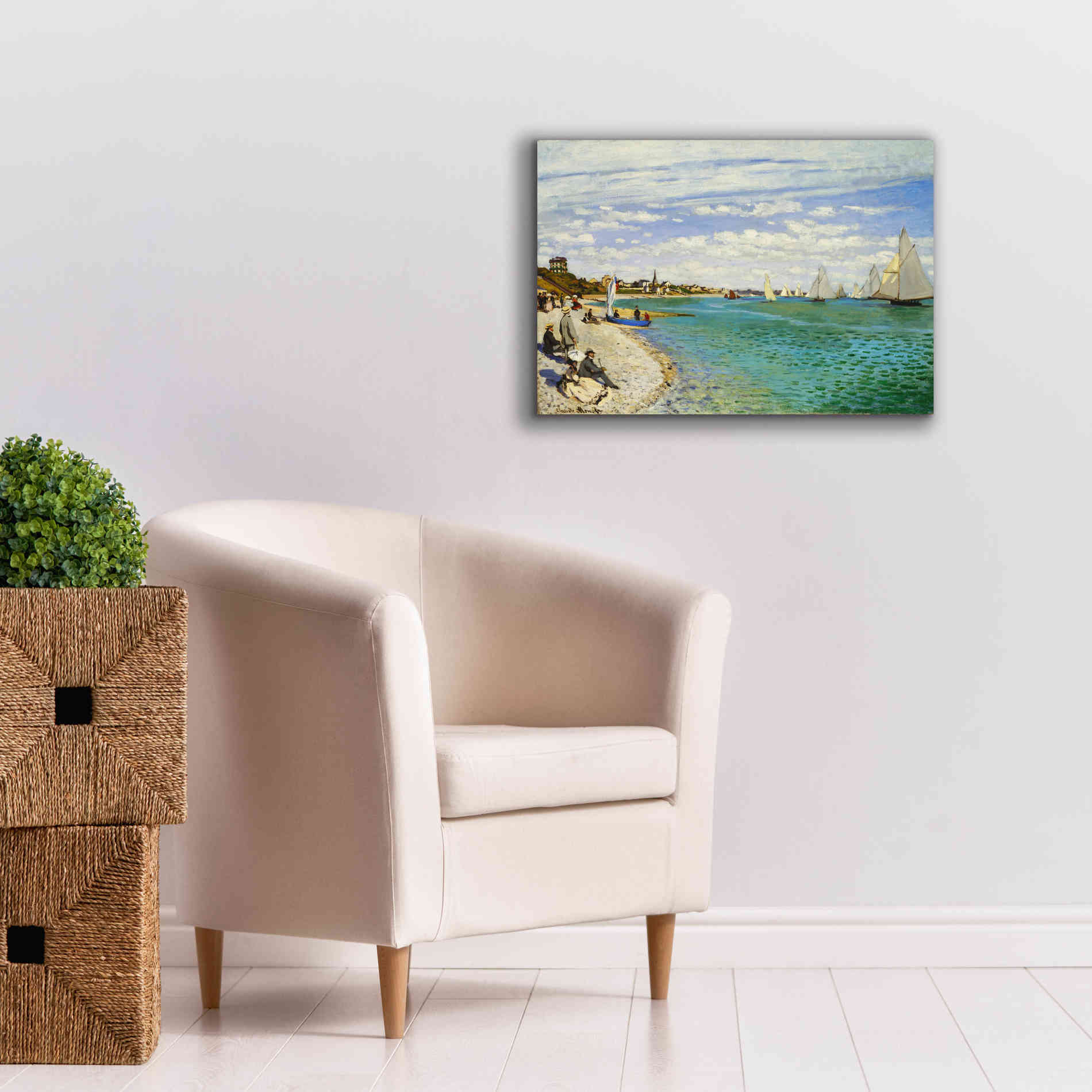 'Regatta at Sainte-Adresse' by Claude Monet, Canvas Wall Art,26 x 18