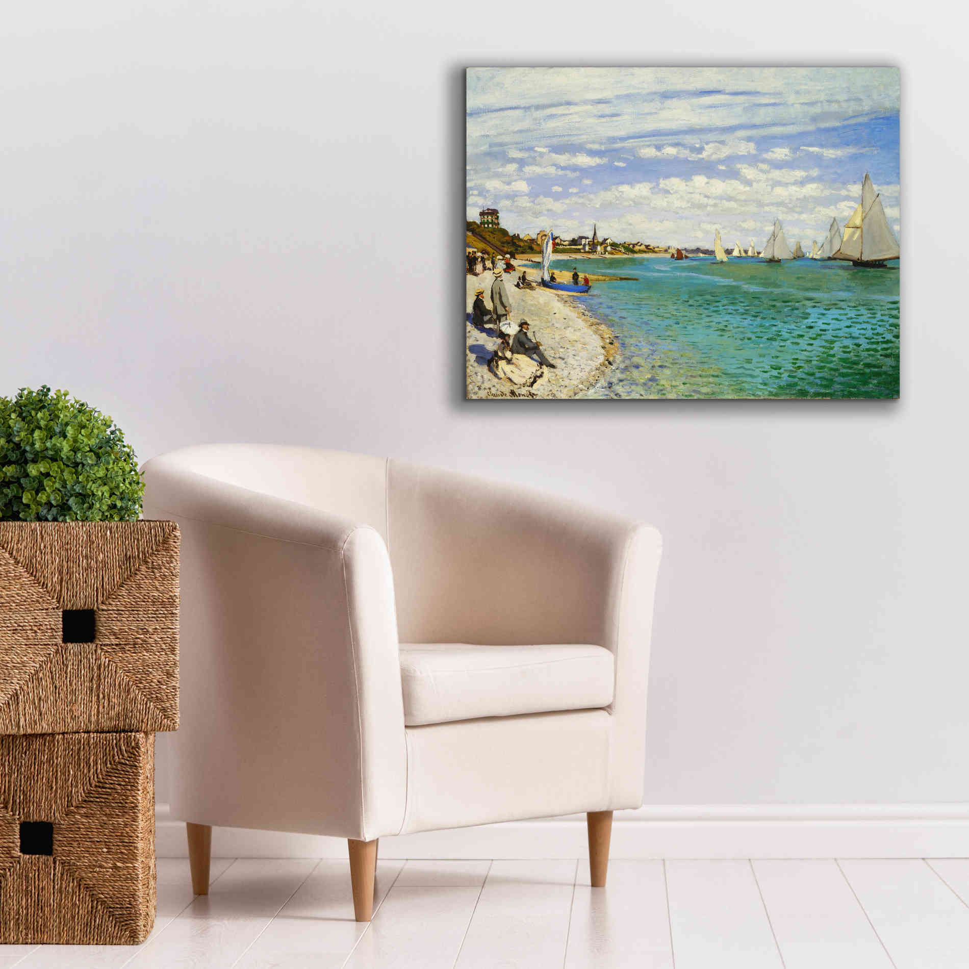 'Regatta at Sainte-Adresse' by Claude Monet, Canvas Wall Art,34 x 26
