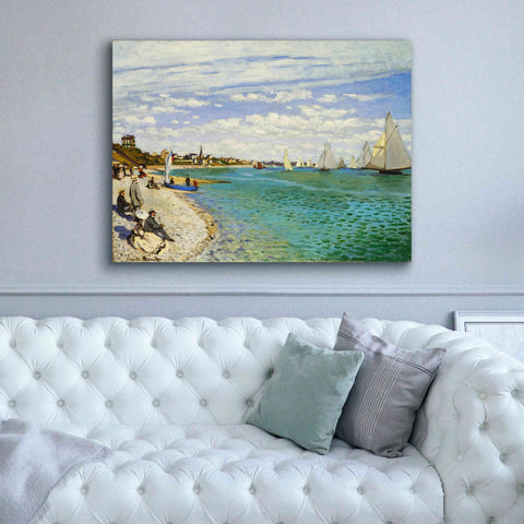 Image of 'Regatta at Sainte-Adresse' by Claude Monet, Canvas Wall Art,54 x 40