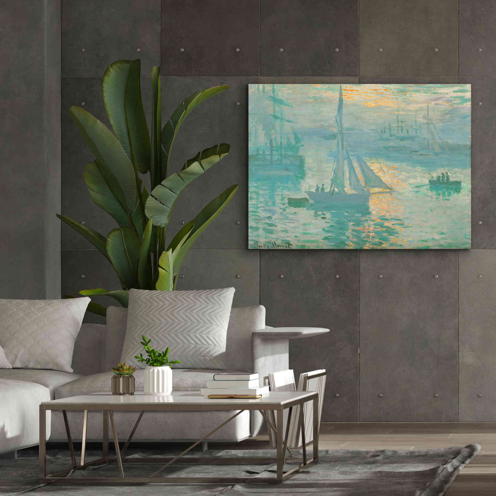 'Sunrise' by Claude Monet, Canvas Wall Art,54 x 40