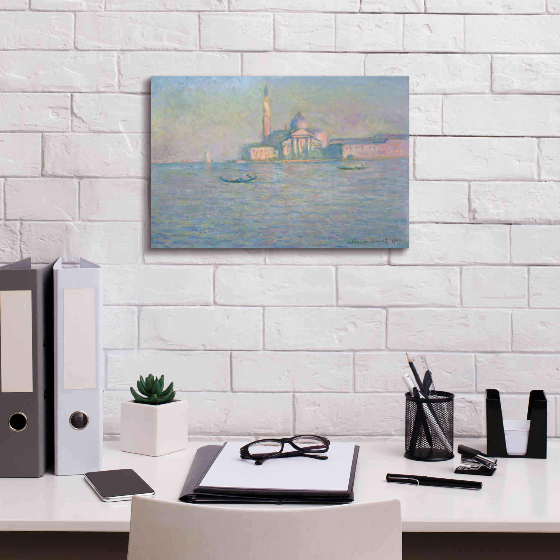 'The Church of San Giorgio Maggiore, Venice' by Claude Monet, Canvas Wall Art,18 x 12
