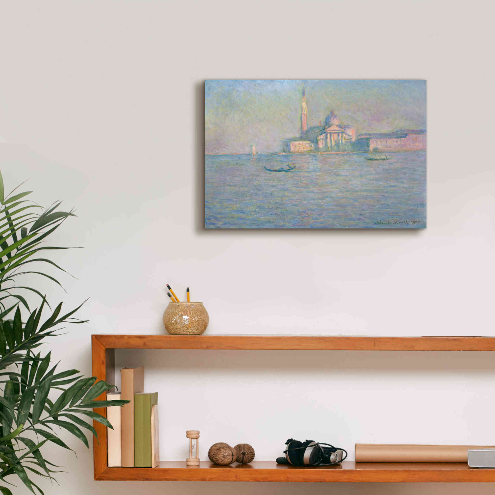 'The Church of San Giorgio Maggiore, Venice' by Claude Monet, Canvas Wall Art,18 x 12