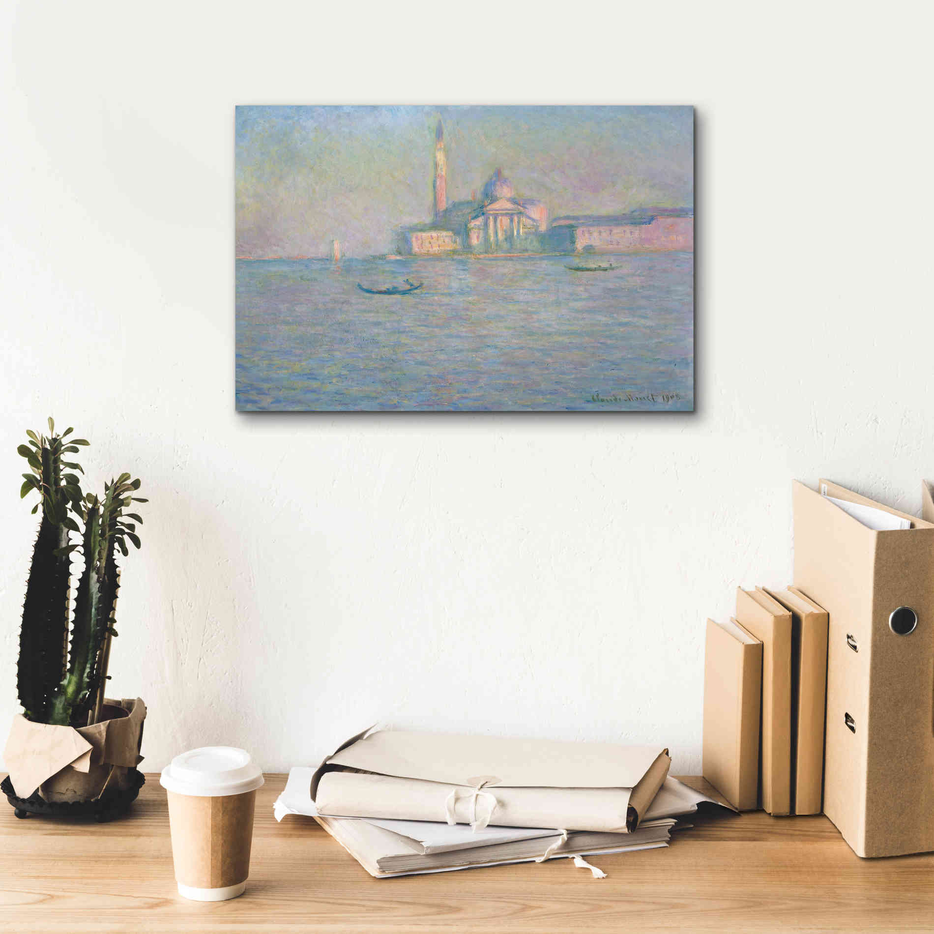 'The Church of San Giorgio Maggiore, Venice' by Claude Monet, Canvas Wall Art,18 x 12