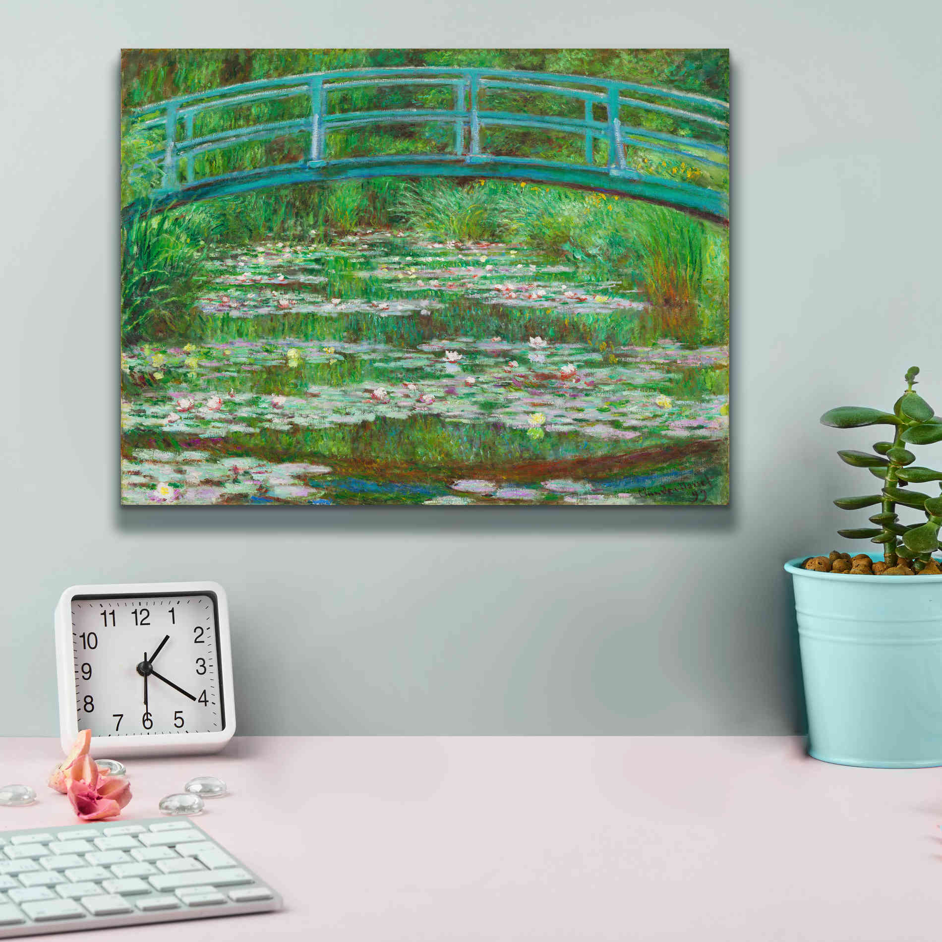 'The Japanese Footbridge' by Claude Monet, Canvas Wall Art,16 x 12