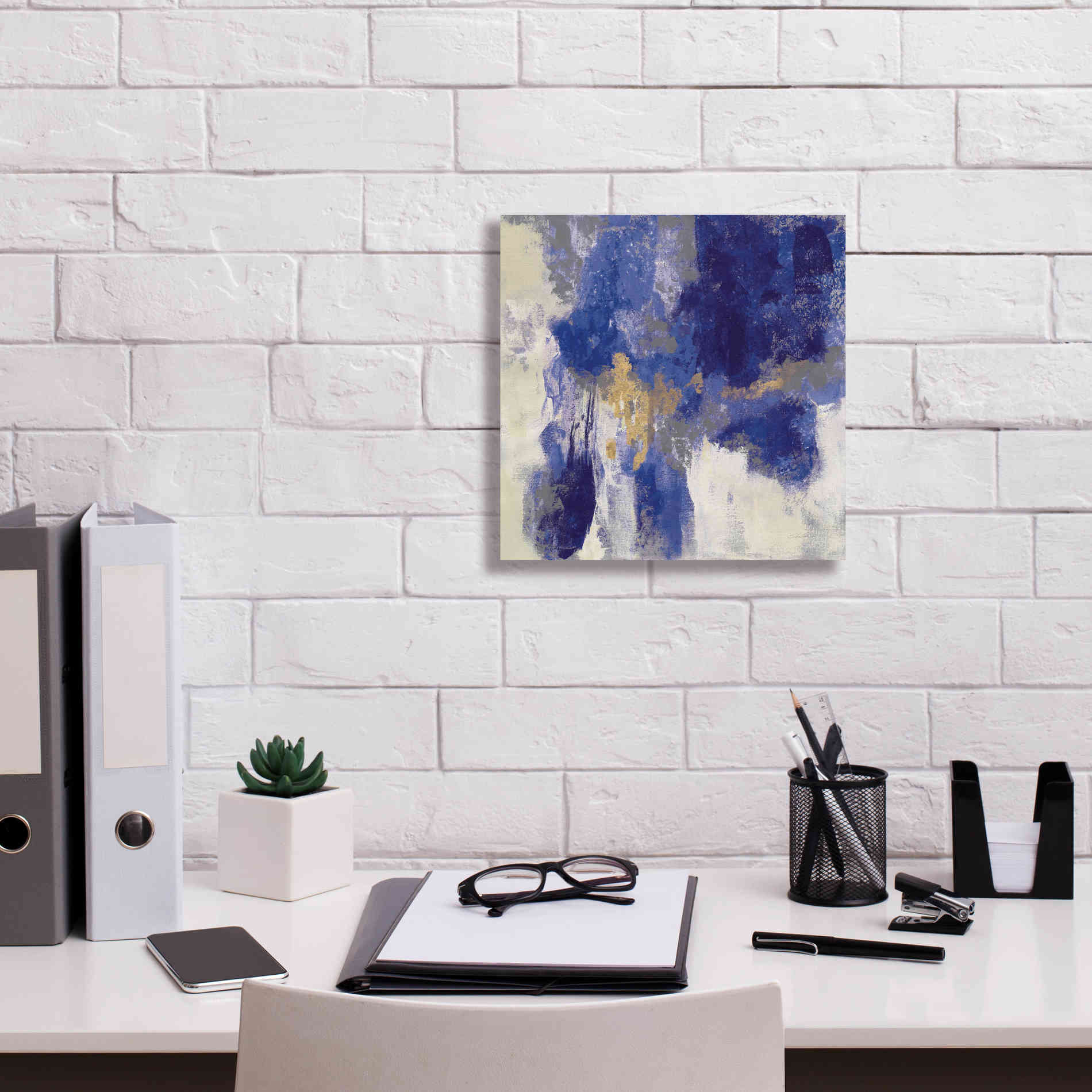 'Sparkle Abstract II Blue' by Silvia Vassileva, Canvas Wall Art,12 x 12