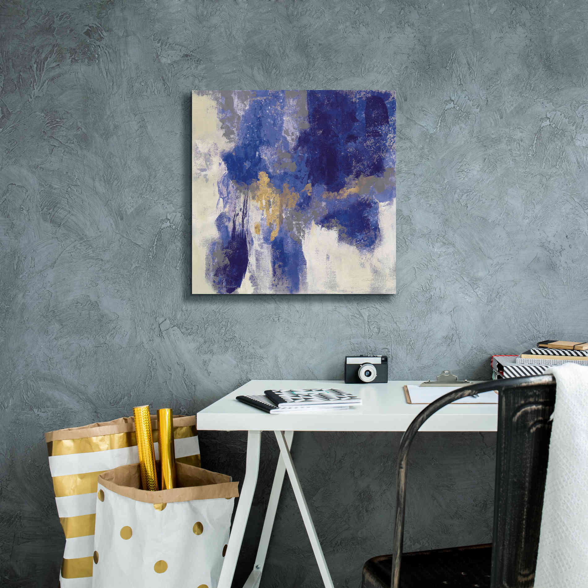 'Sparkle Abstract II Blue' by Silvia Vassileva, Canvas Wall Art,18 x 18