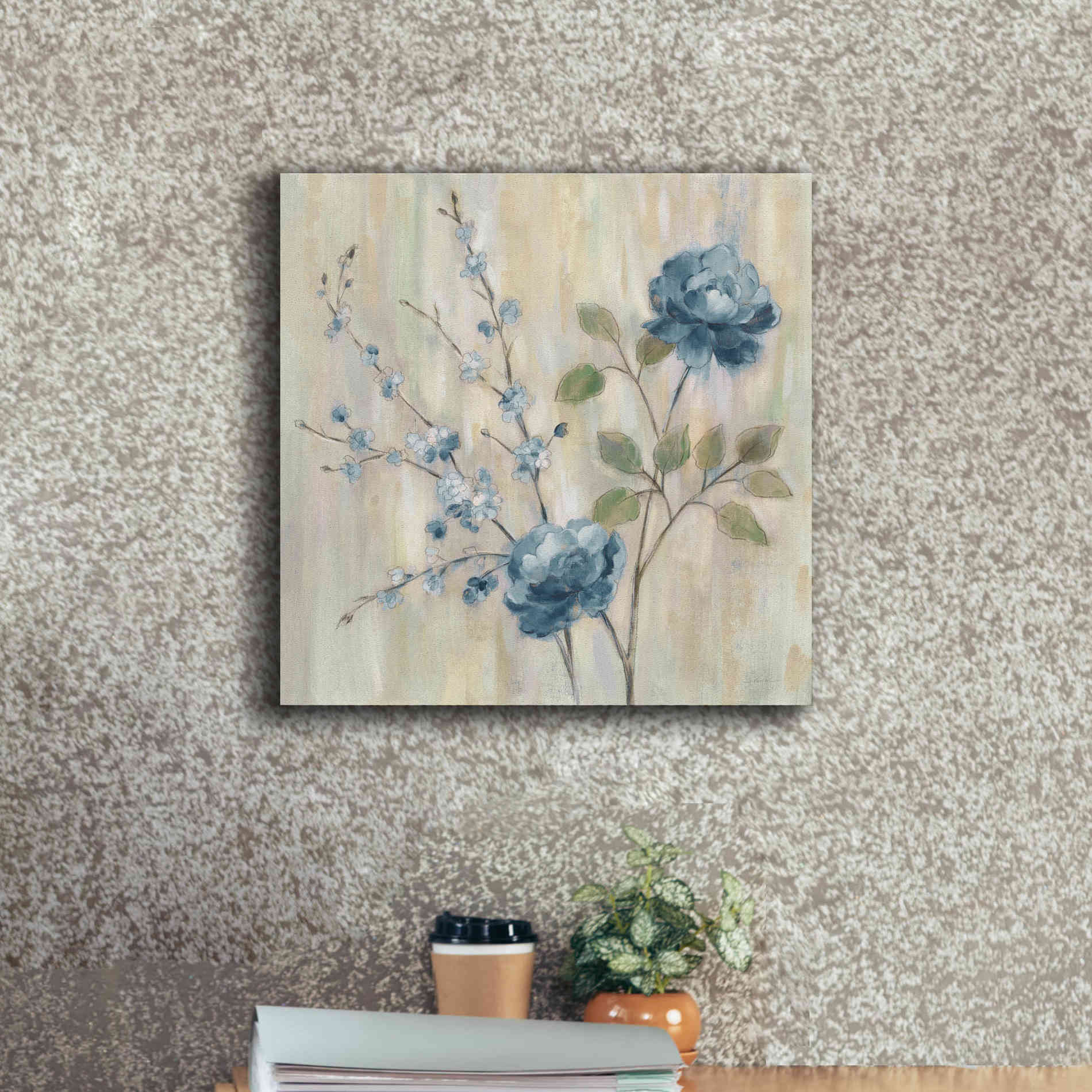 'Contemporary Chinoiserie Blue' by Silvia Vassileva, Canvas Wall Art,18 x 18