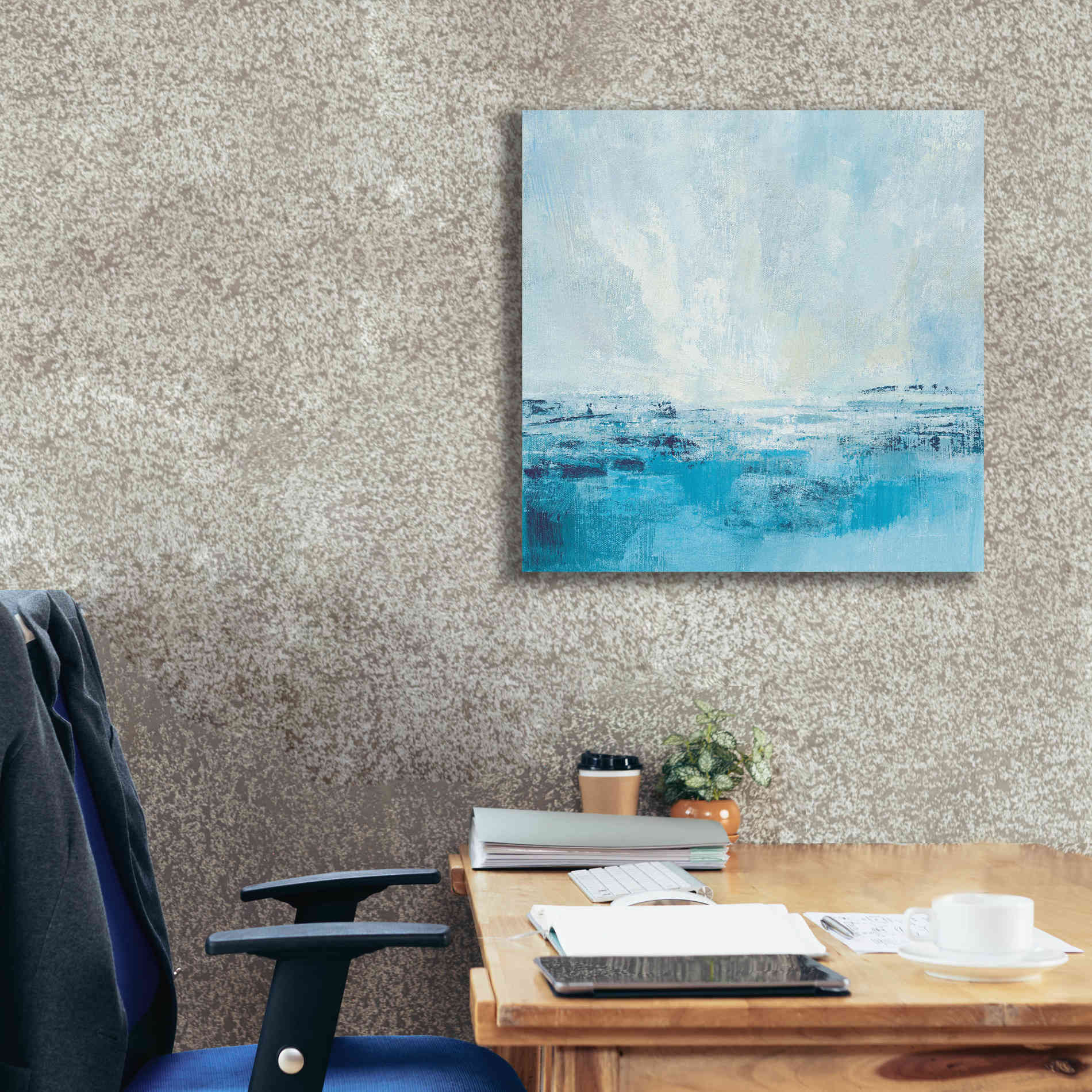 'Coastal View II Aqua' by Silvia Vassileva, Canvas Wall Art,26 x 26