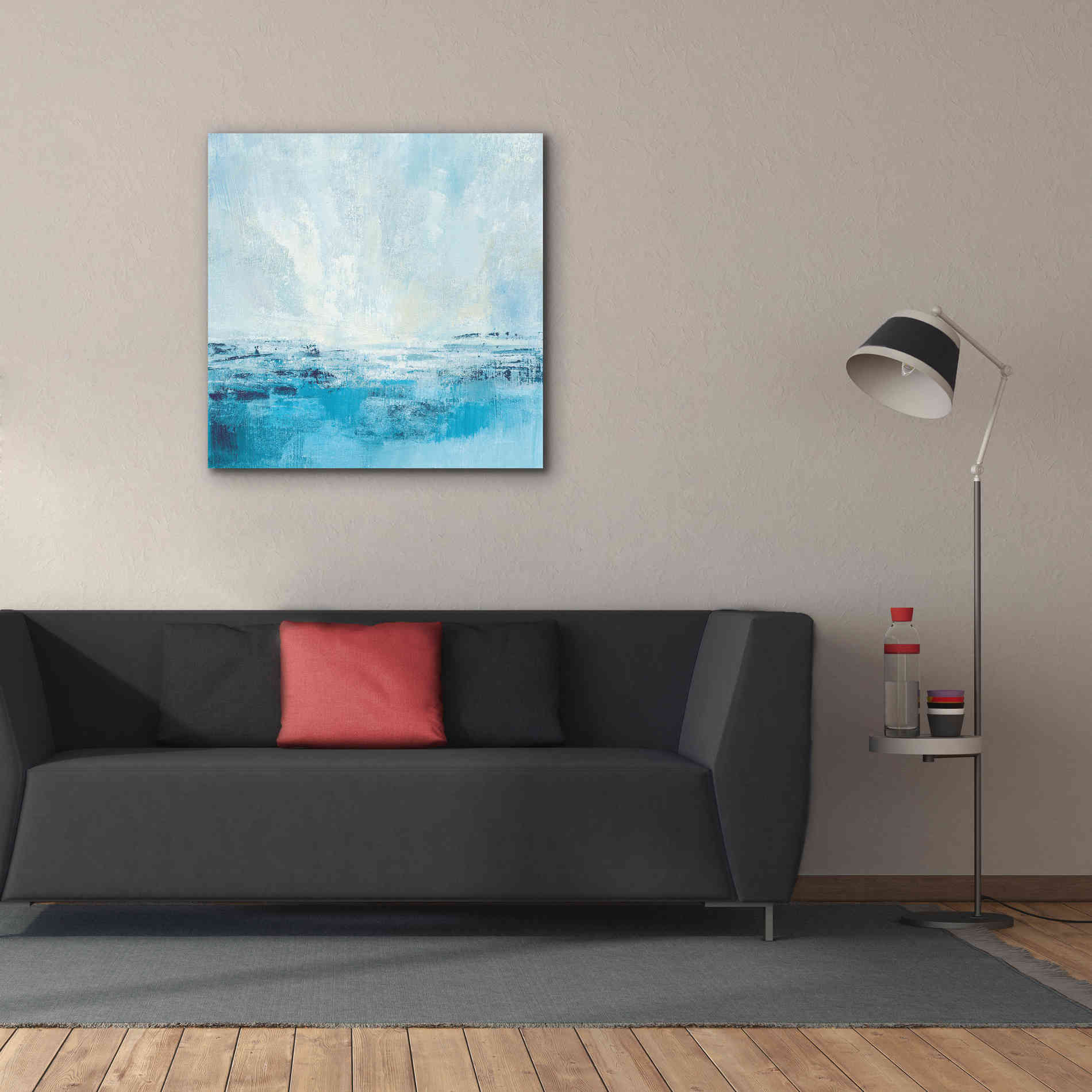 'Coastal View II Aqua' by Silvia Vassileva, Canvas Wall Art,37 x 37