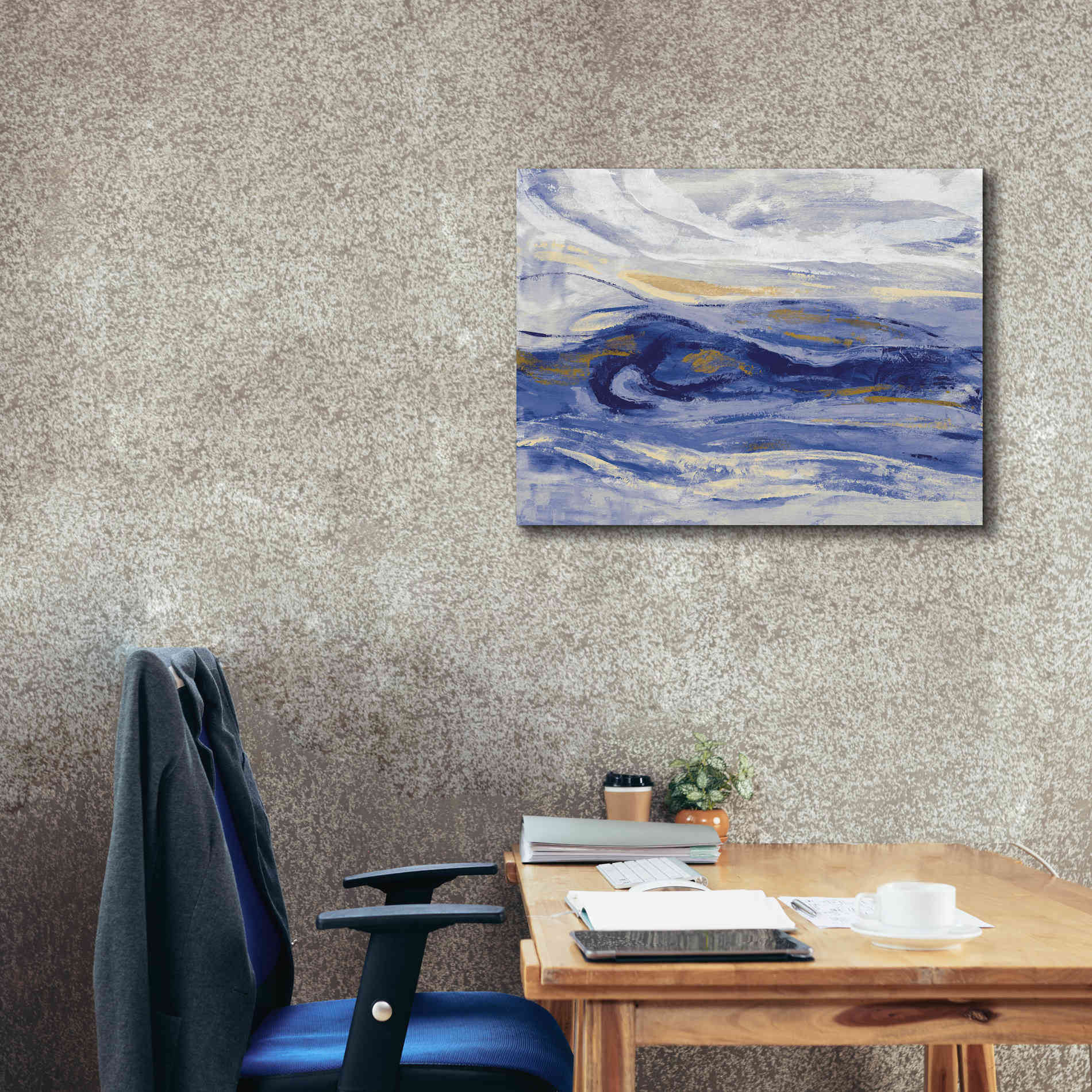 'Estuary Blue' by Silvia Vassileva, Canvas Wall Art,34 x 26