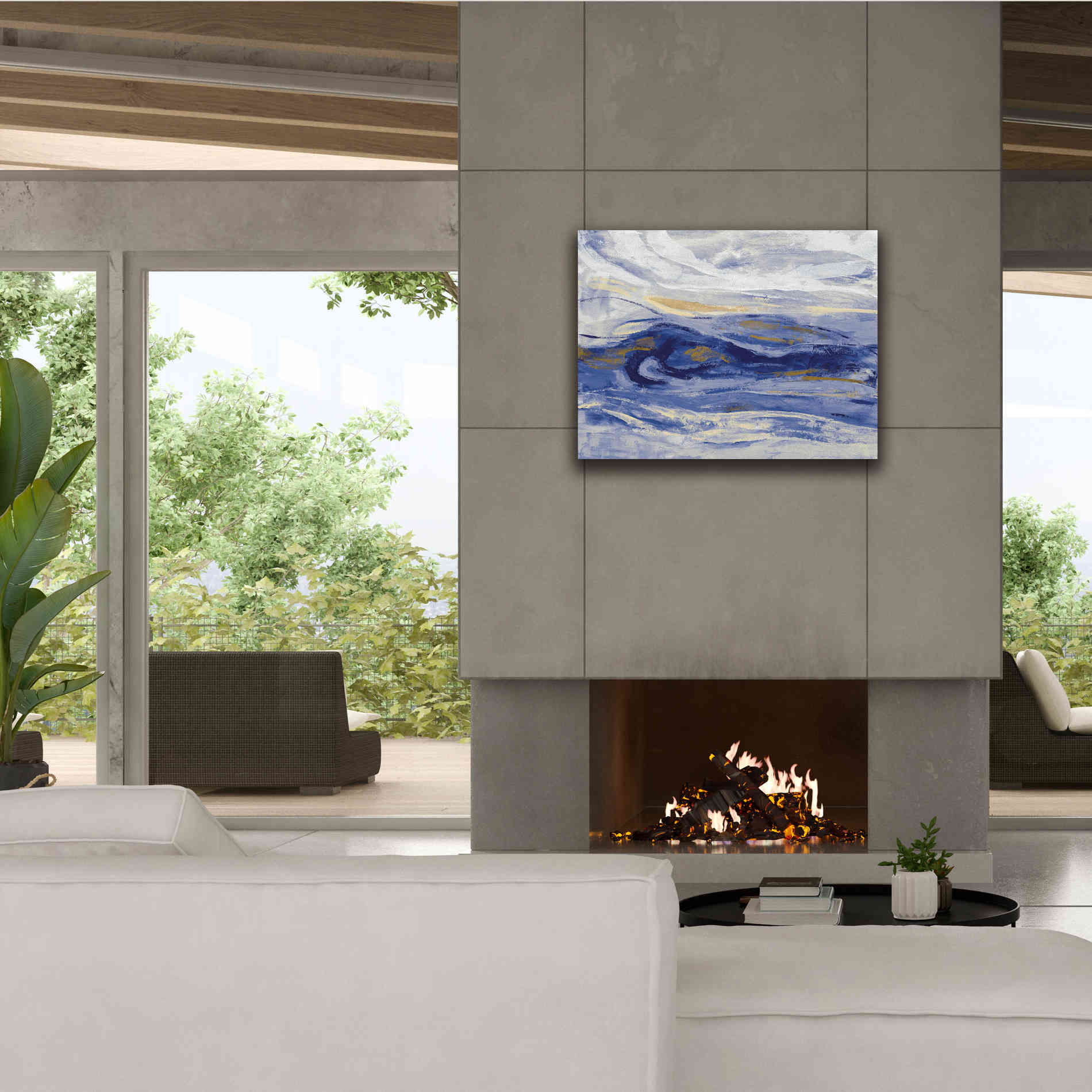 'Estuary Blue' by Silvia Vassileva, Canvas Wall Art,34 x 26