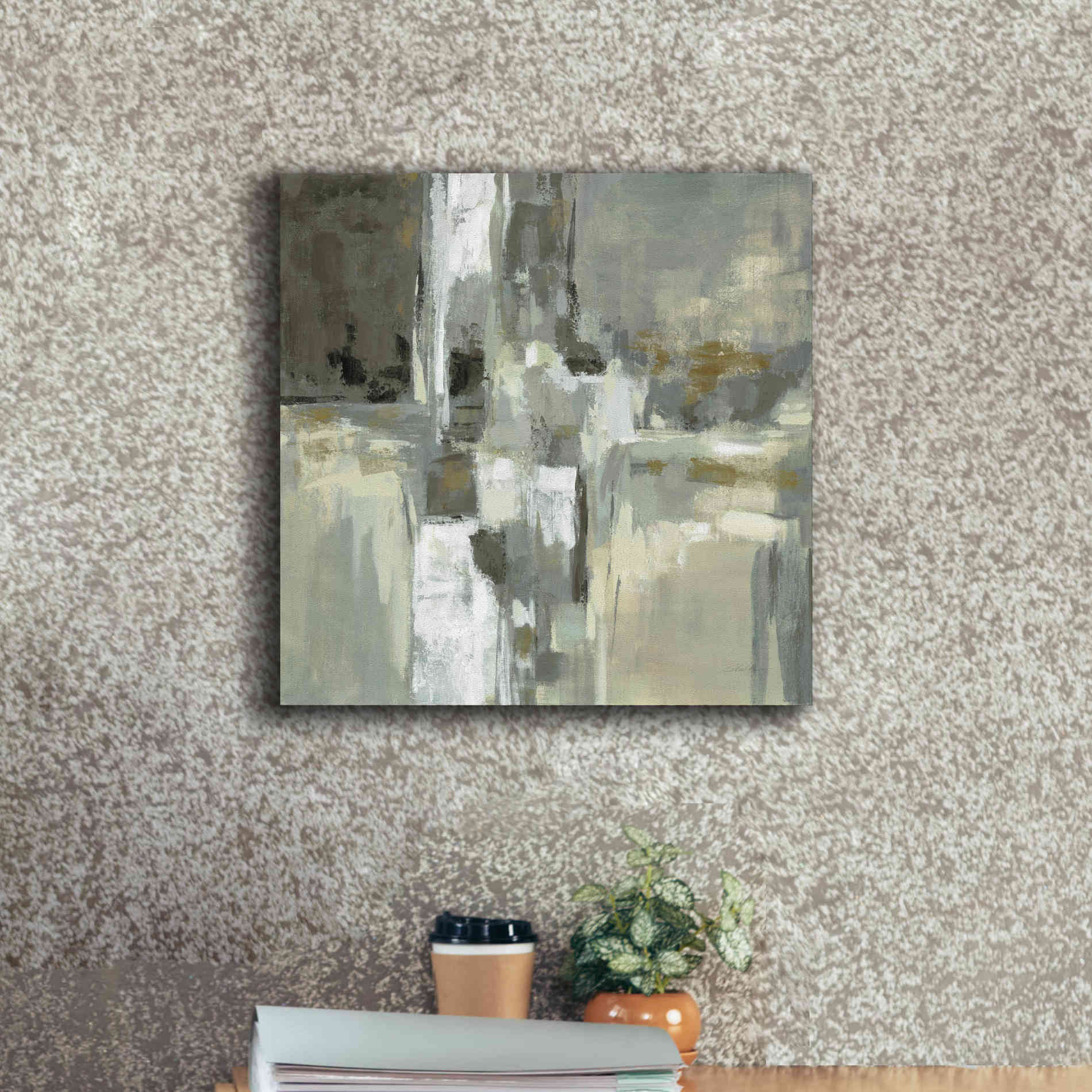 'Neutral Water' by Silvia Vassileva, Canvas Wall Art,18 x 18