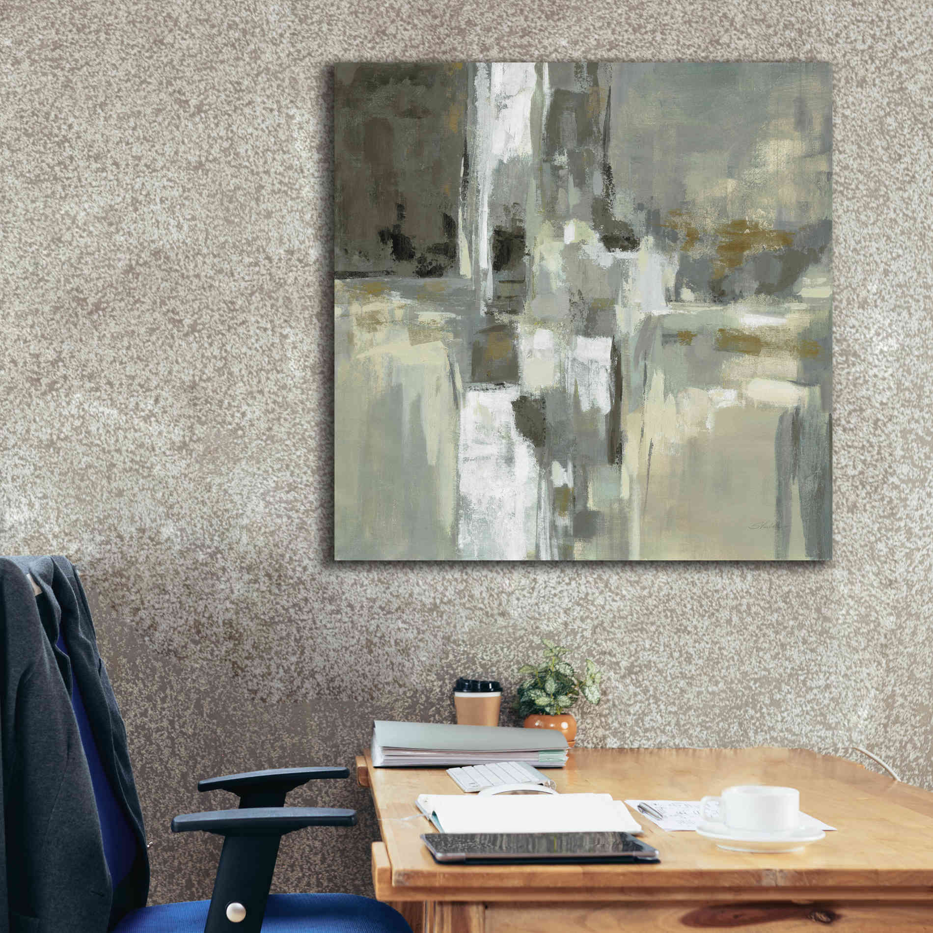 'Neutral Water' by Silvia Vassileva, Canvas Wall Art,37 x 37