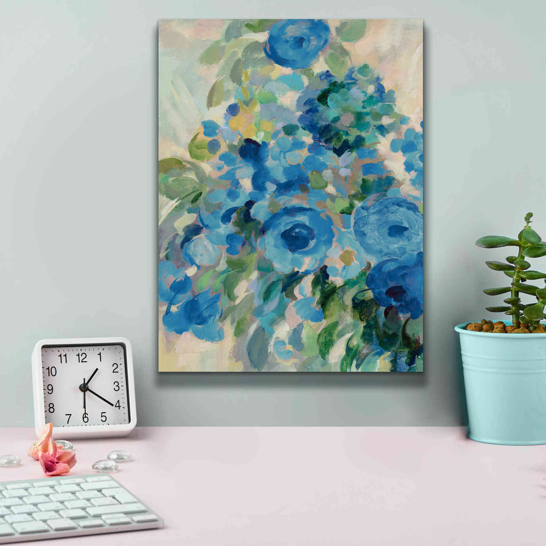 'Flower Market II Blue' by Silvia Vassileva, Canvas Wall Art,12 x 16