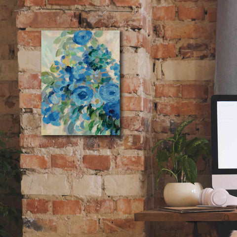Image of 'Flower Market II Blue' by Silvia Vassileva, Canvas Wall Art,12 x 16
