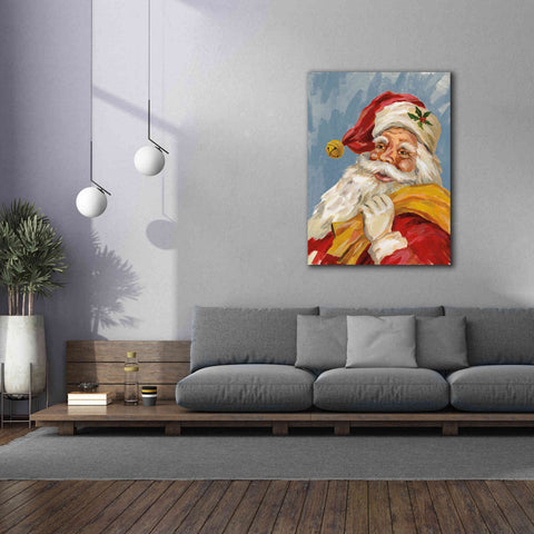 Image of 'Santa on Blue' by Silvia Vassileva, Canvas Wall Art,40 x 54