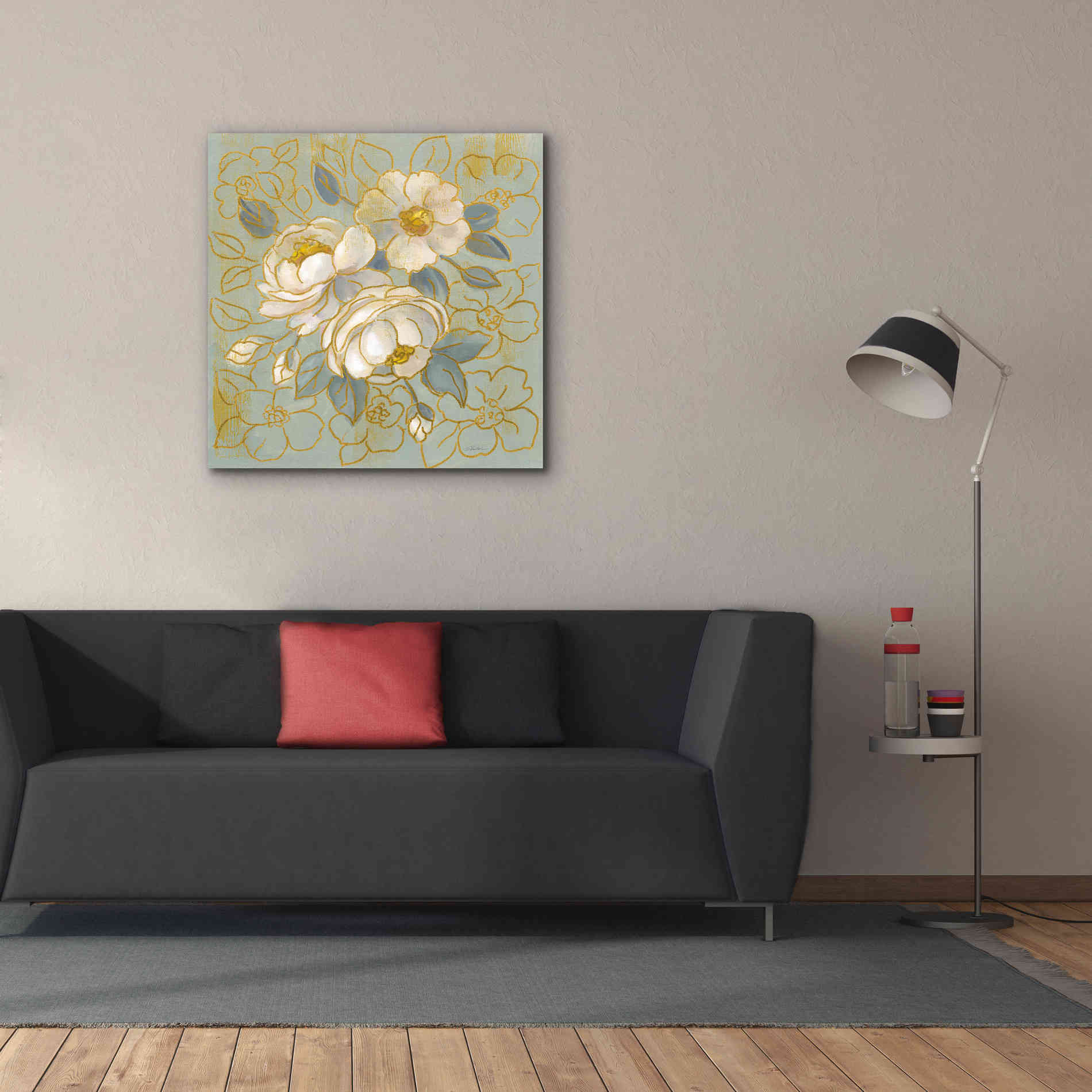 'Sage Floral I' by Silvia Vassileva, Canvas Wall Art,37 x 37