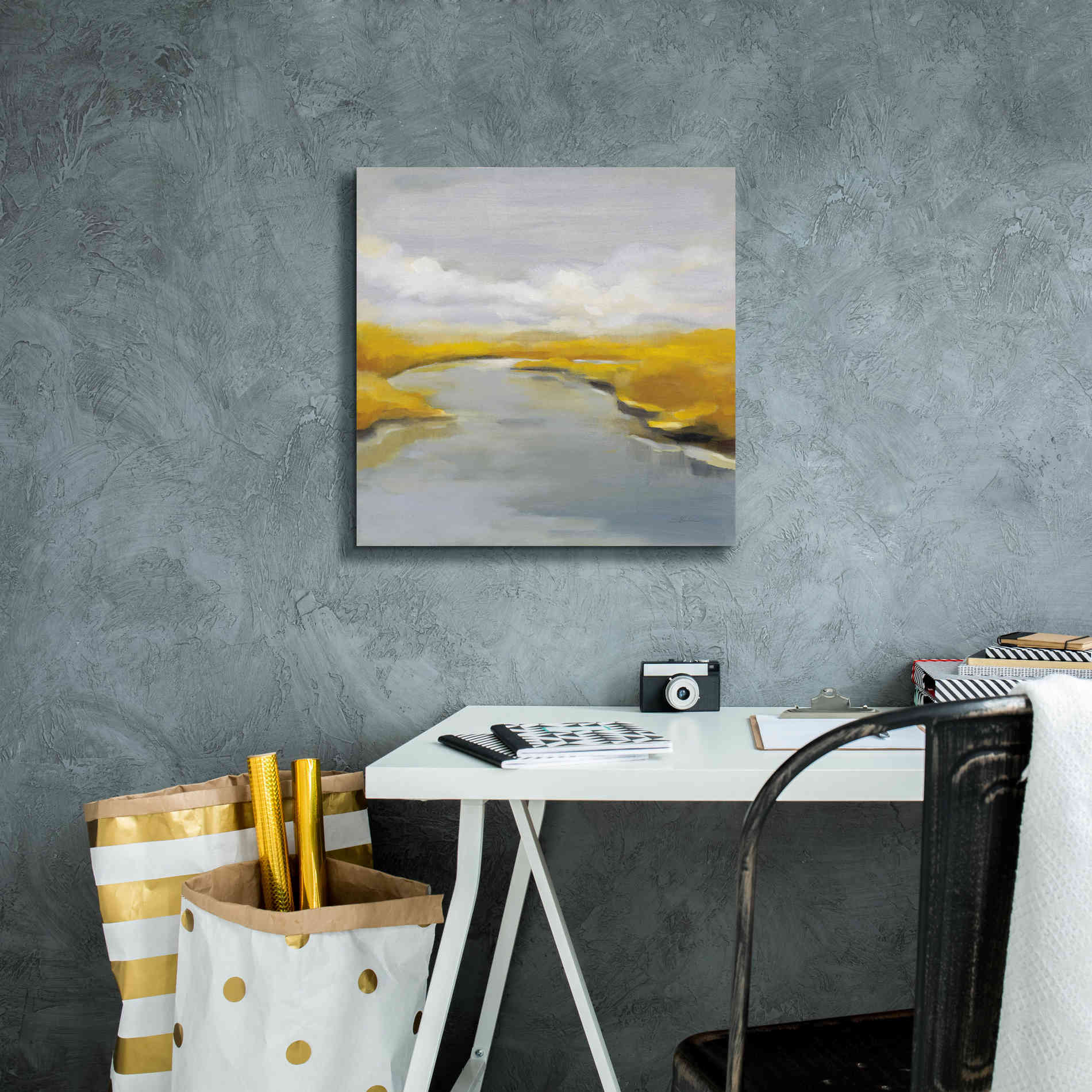 'Maine Fall River' by Silvia Vassileva, Canvas Wall Art,18 x 18