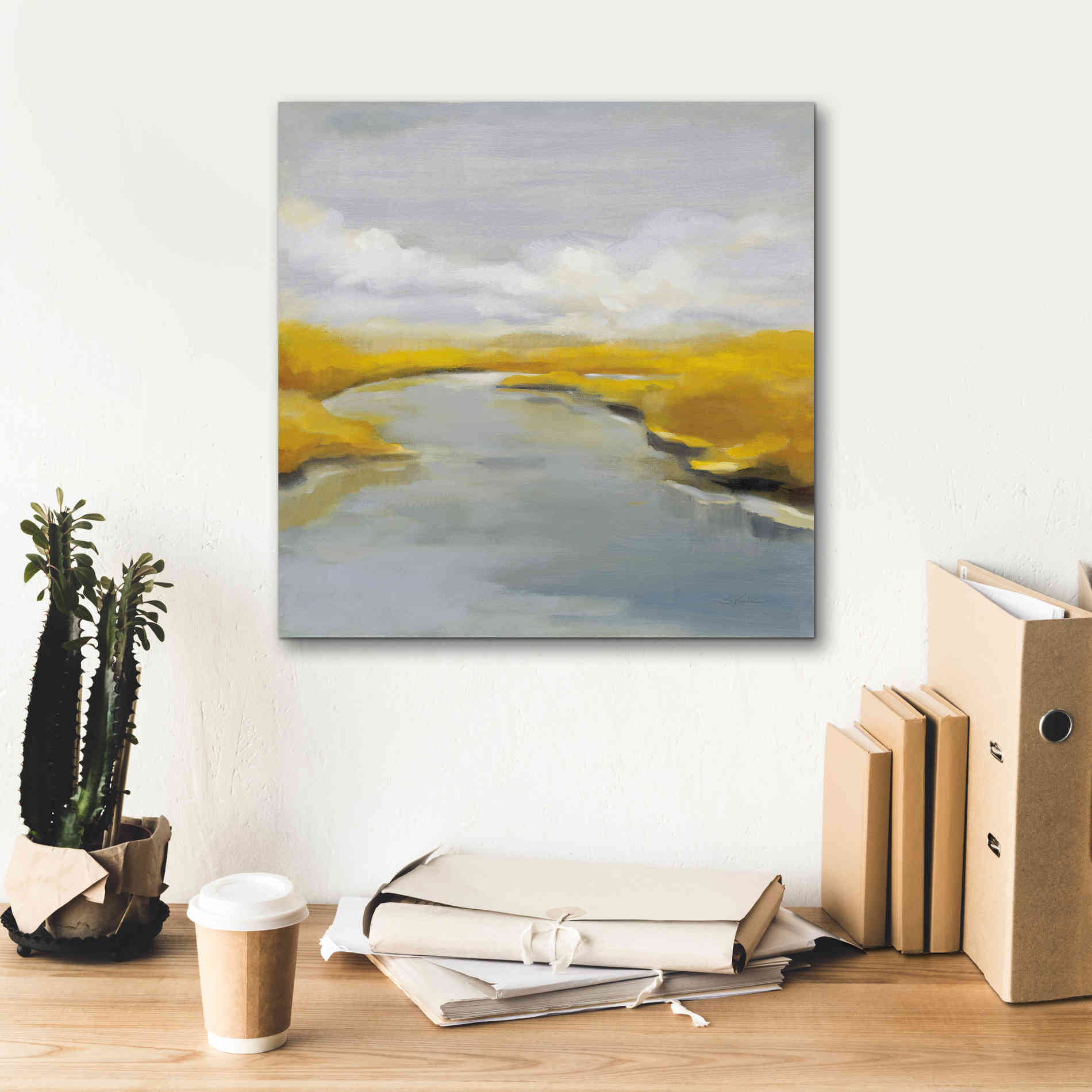 'Maine Fall River' by Silvia Vassileva, Canvas Wall Art,18 x 18