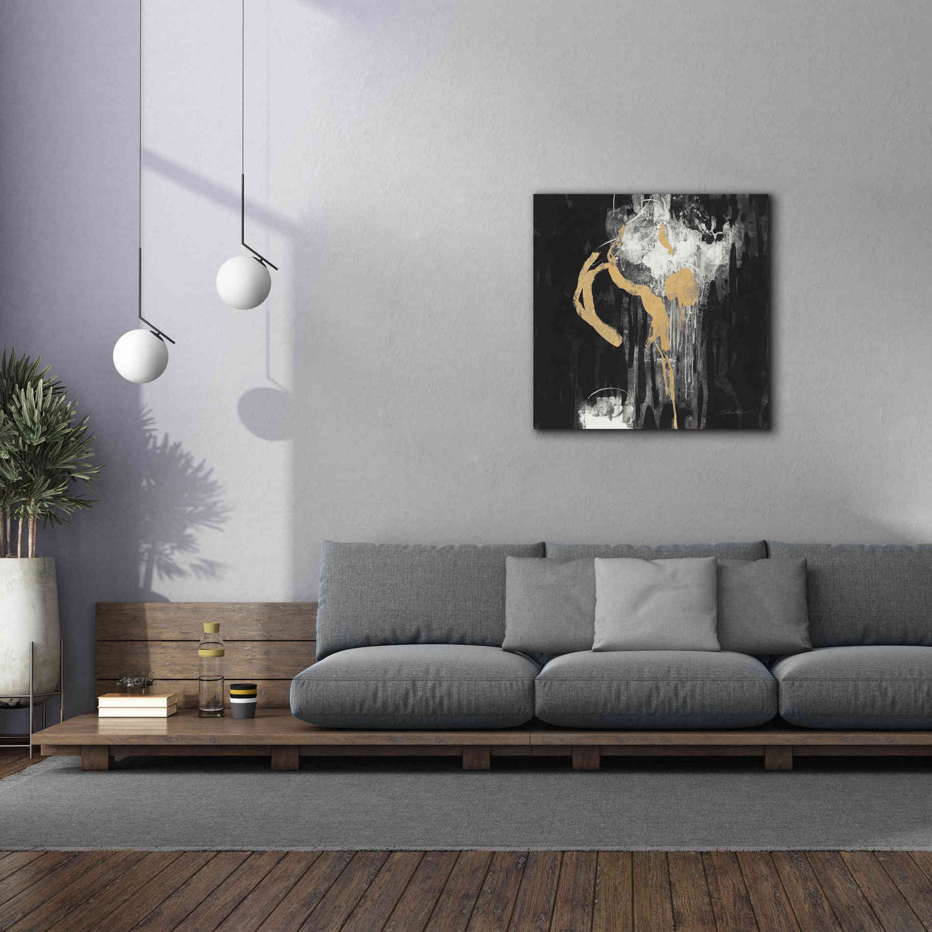 'Golden Rain I BW' by Silvia Vassileva, Canvas Wall Art,37 x 37