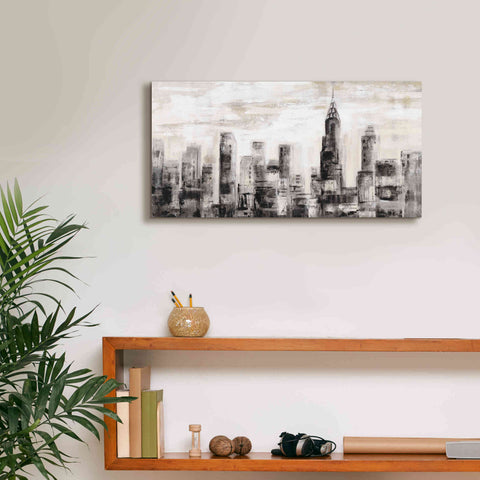 Image of 'Manhattan Skyline BW' by Silvia Vassileva, Canvas Wall Art,24 x 12